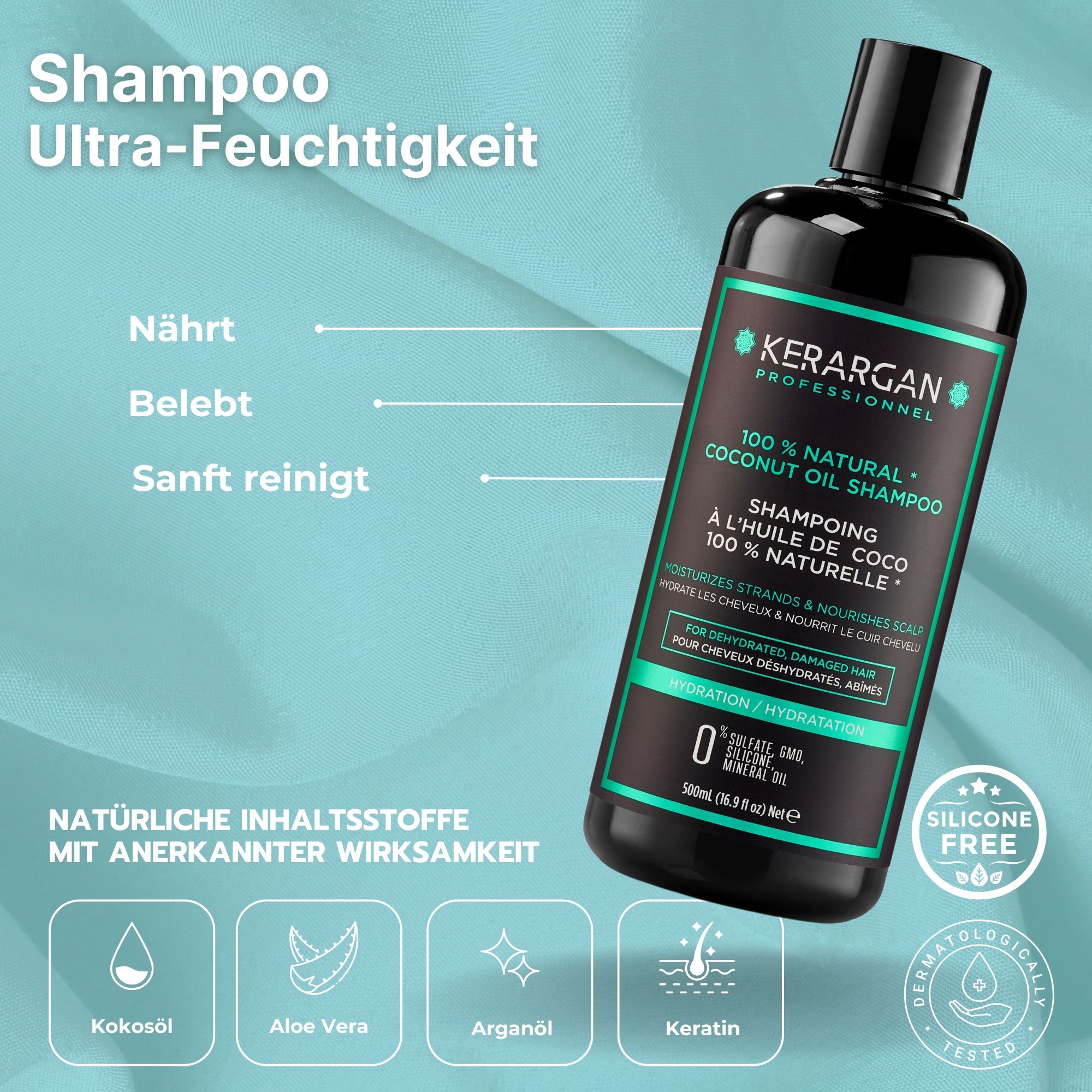 Kerargan - Duo Hydratant Shampoing & Après-Shampoing à l'Huile de Coco