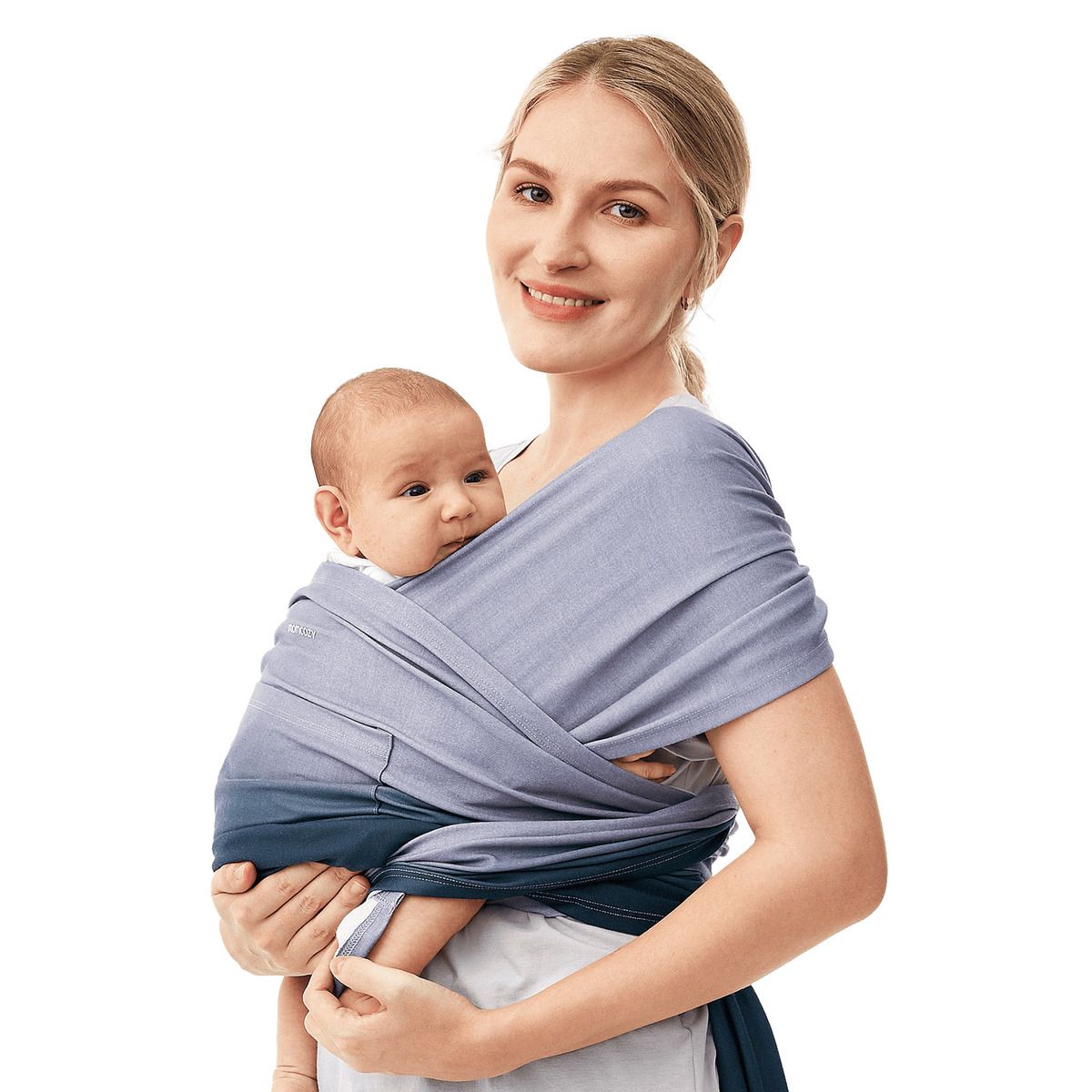 Porte-bébé écharpe Momcozy, dégradé bleu