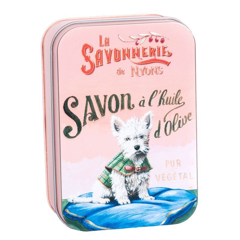 La Savonnerie de Nyons - Metalen doos met zeep - Witte Terriër