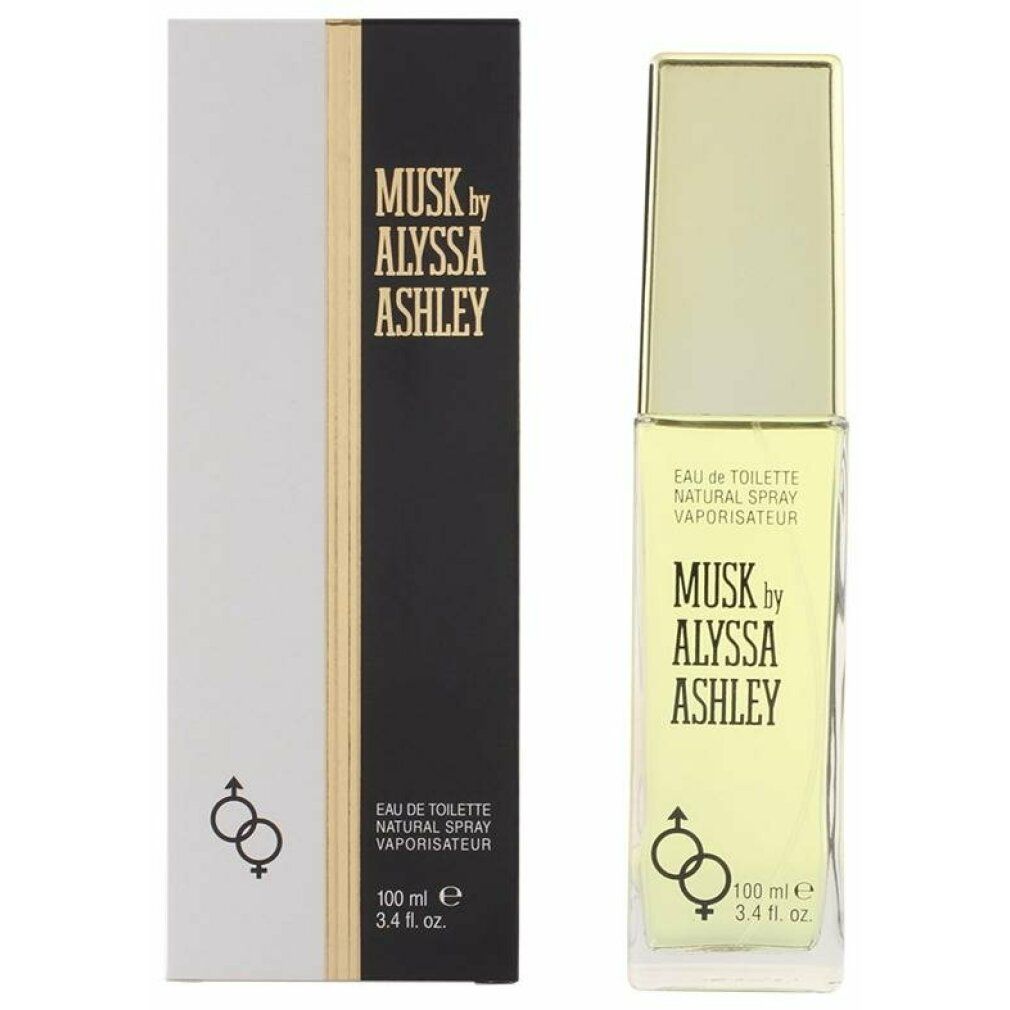 Alyssa Ashley Musk Eau de Toilette flacon en verpakking.