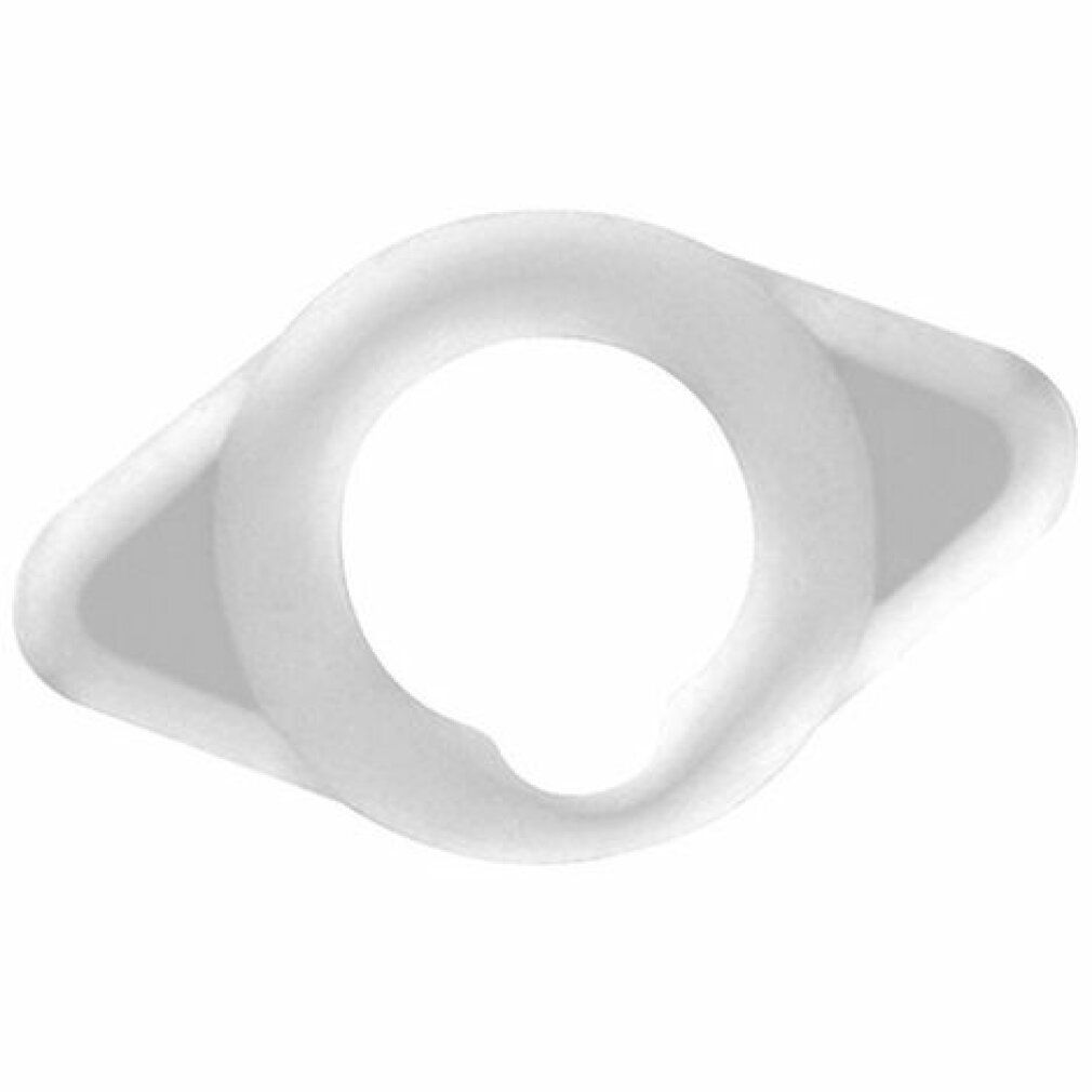 Witte penisring. Ring met twee zijdelingse uitstulpingen. Open vorm. Voor de intieme zone.