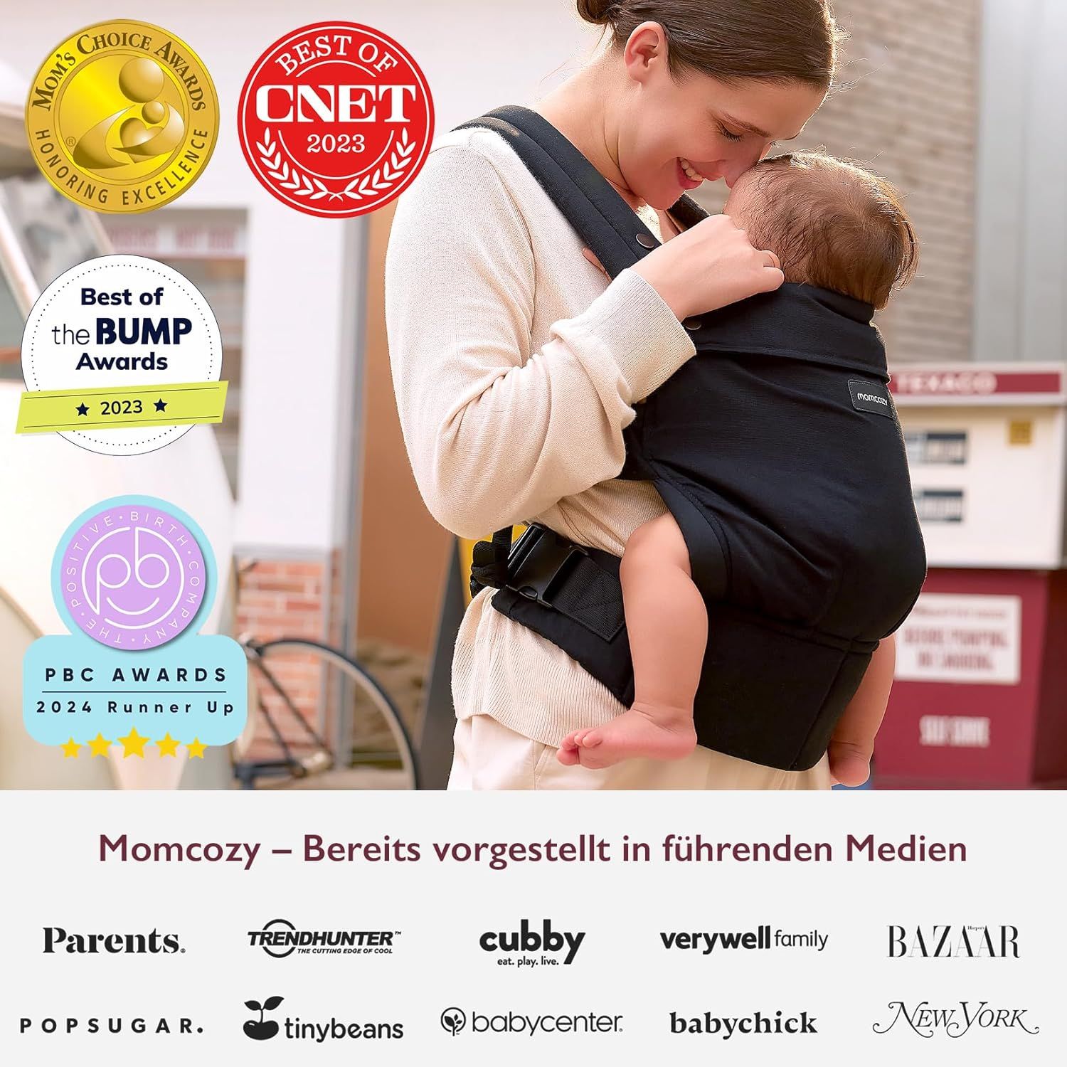 Momcozy Porte-bébé – Léger et respirant noir