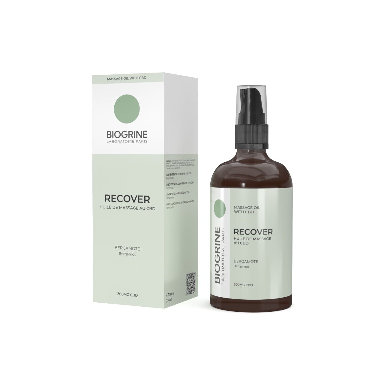BIOGRINE "RECOVER" CBD-massageolie met bergamot