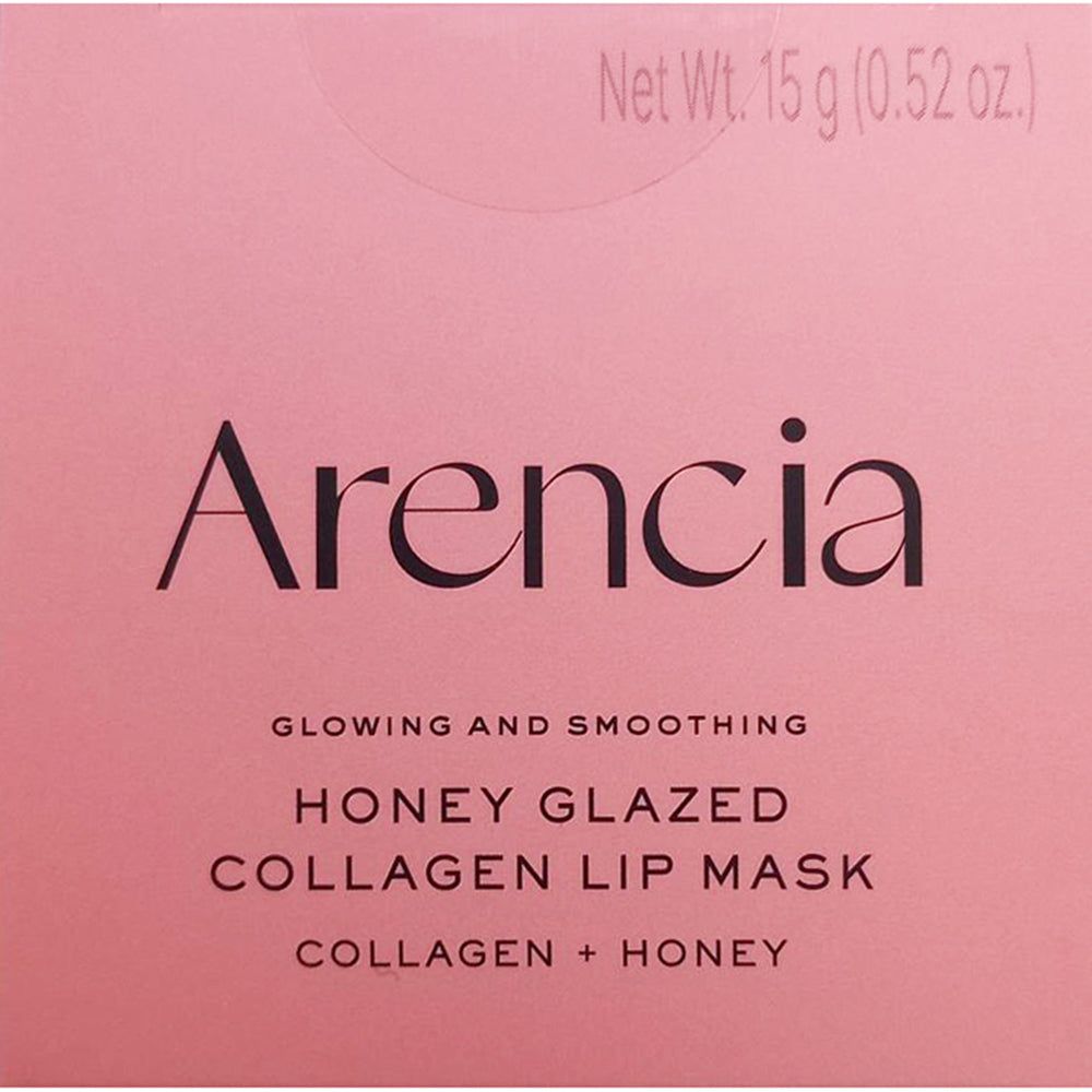 Verpakking van Arencia Honey Glazed Collagen Lip Mask. Netto 15 g.