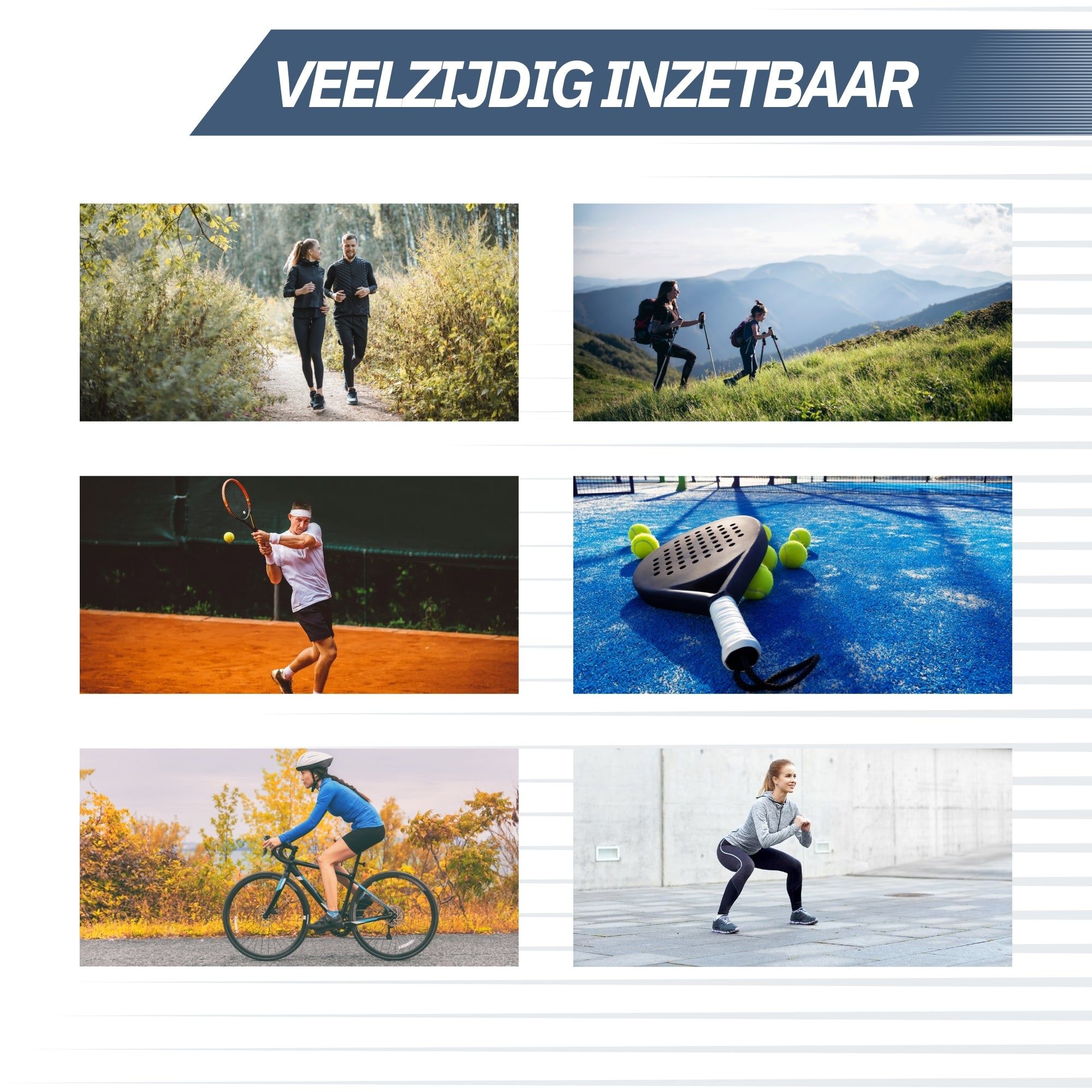 Zwart knieband met klittenband voor verlichting van kniepijn en overbelasting.