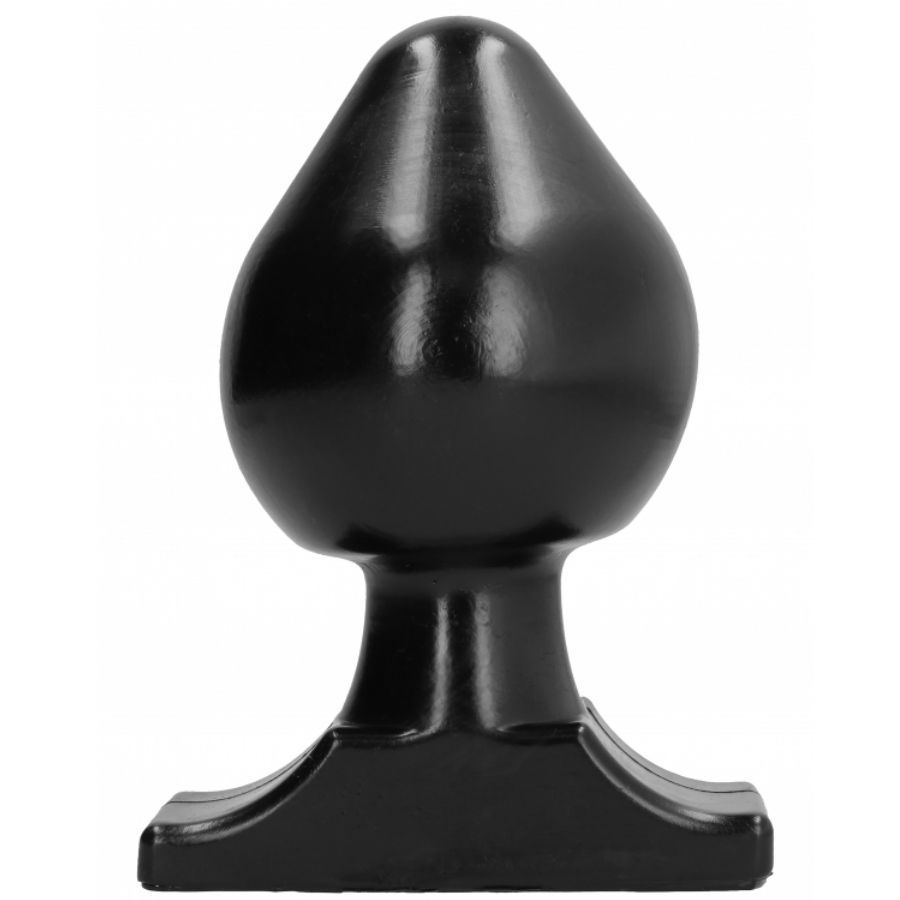Zwarte anale plug met brede basis.