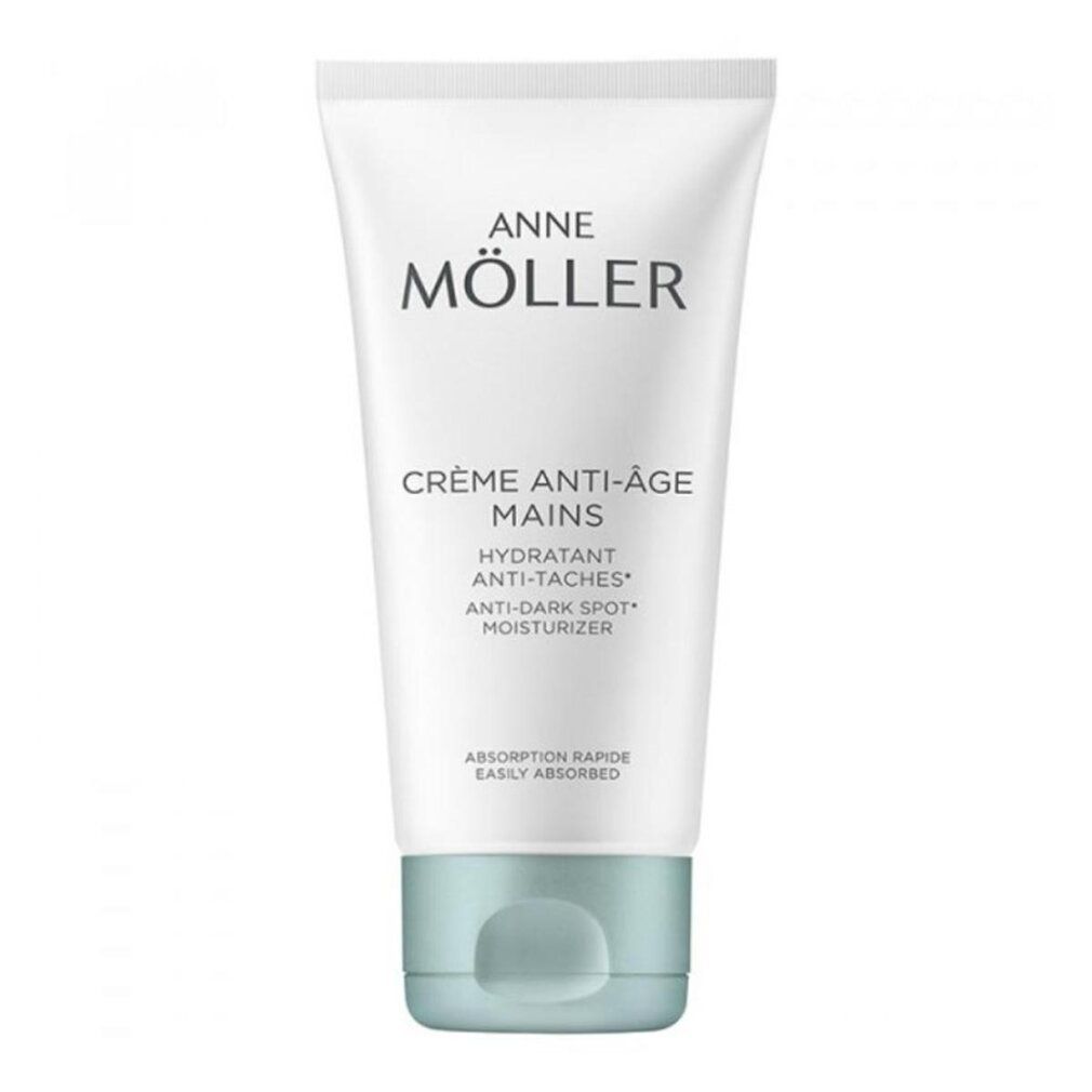Witte tube met Anne Möller Anti-Aging Handcrème en lichtgroene klepdeksel.