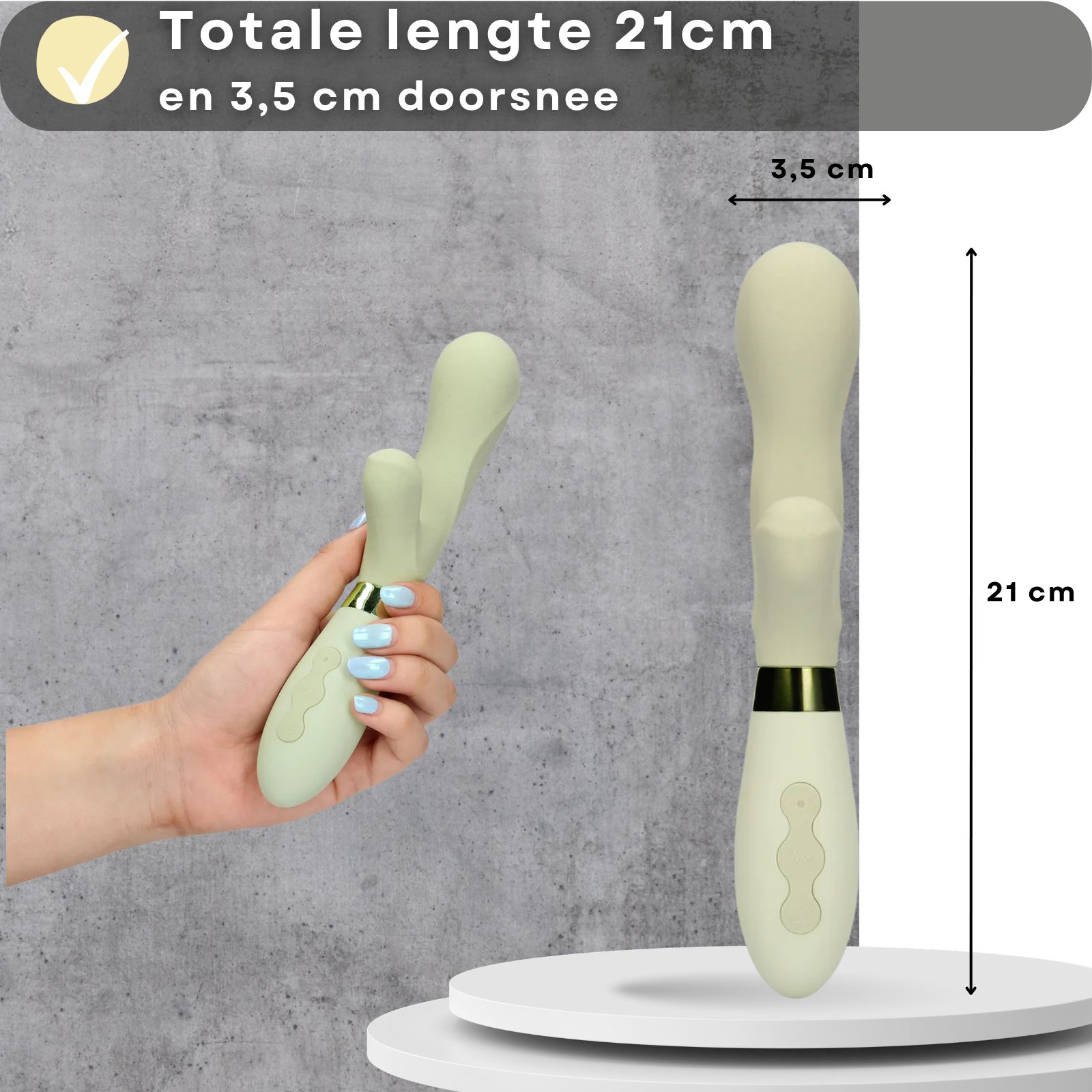 Vibromasseur silicone/ABS, 21cm, 3,5cm diamètre, stimulation point G, rechargeable USB, 10 modes.
