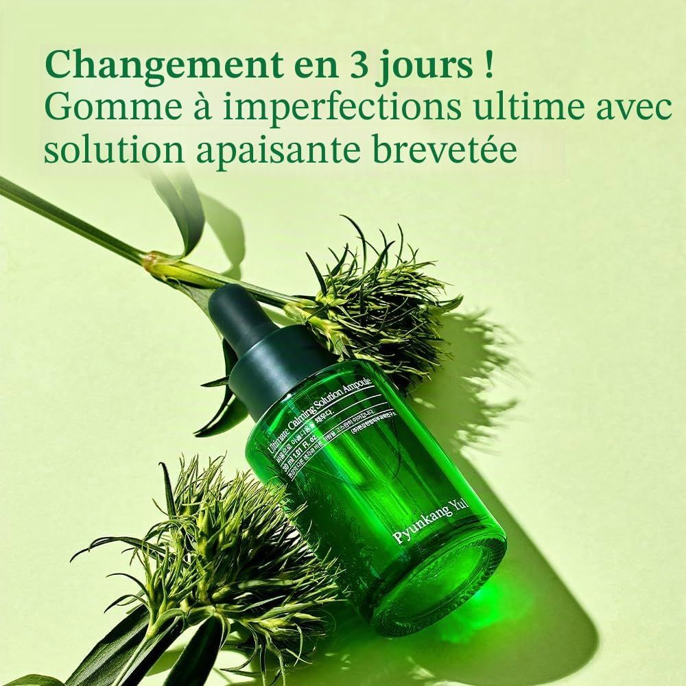 Graphique montrant l'efficacité : Barrière cutanée +10%, Rougeur -13%, Sébum -47%.