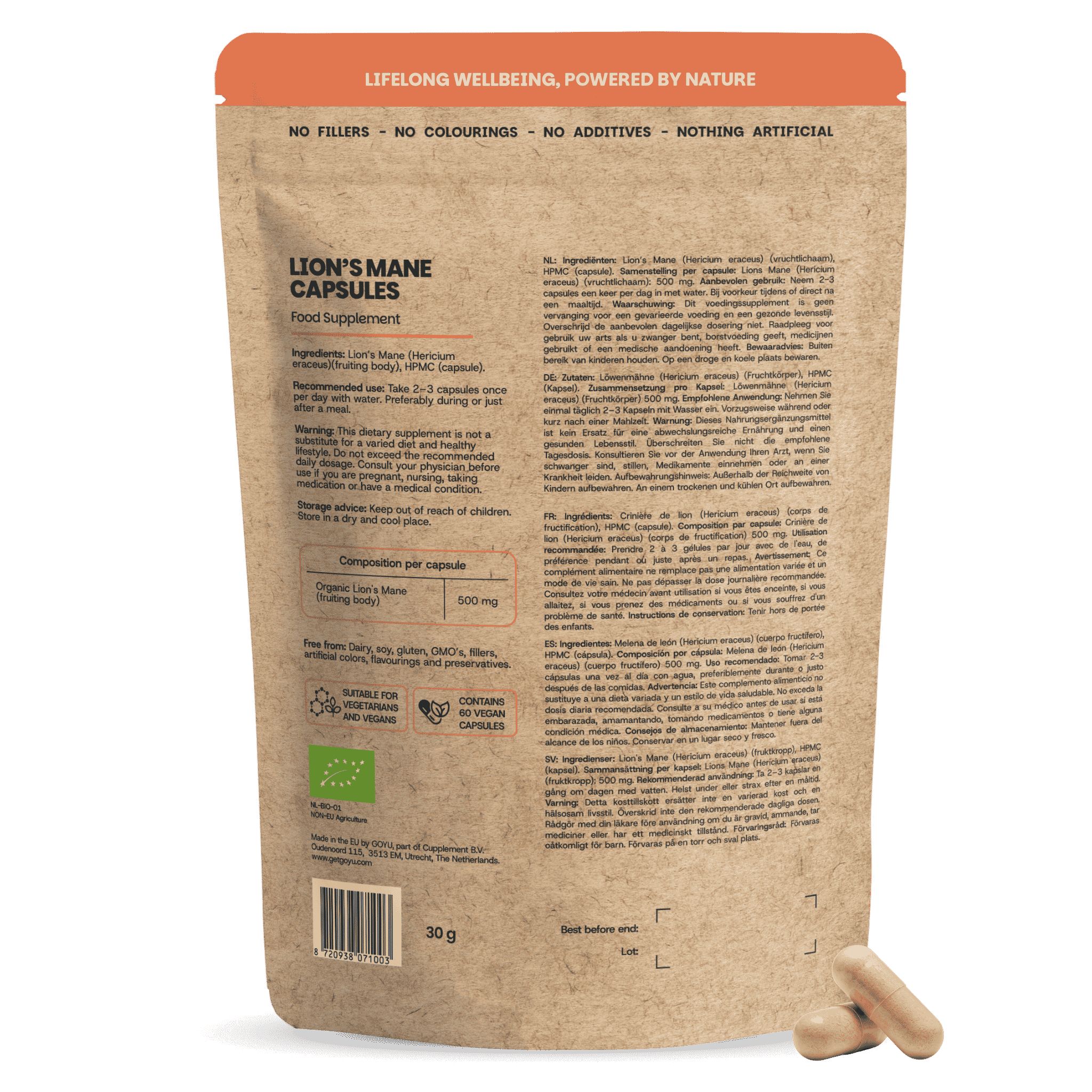 Emballage pour teinture pour barbe et moustache, Brun Foncé M-45.