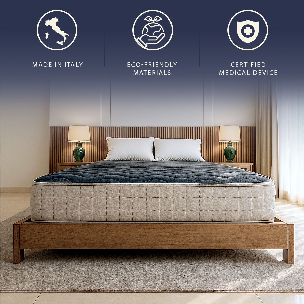 The White Stone Matras 120x200 cm van Memory Foam | Hoogte 25 cm