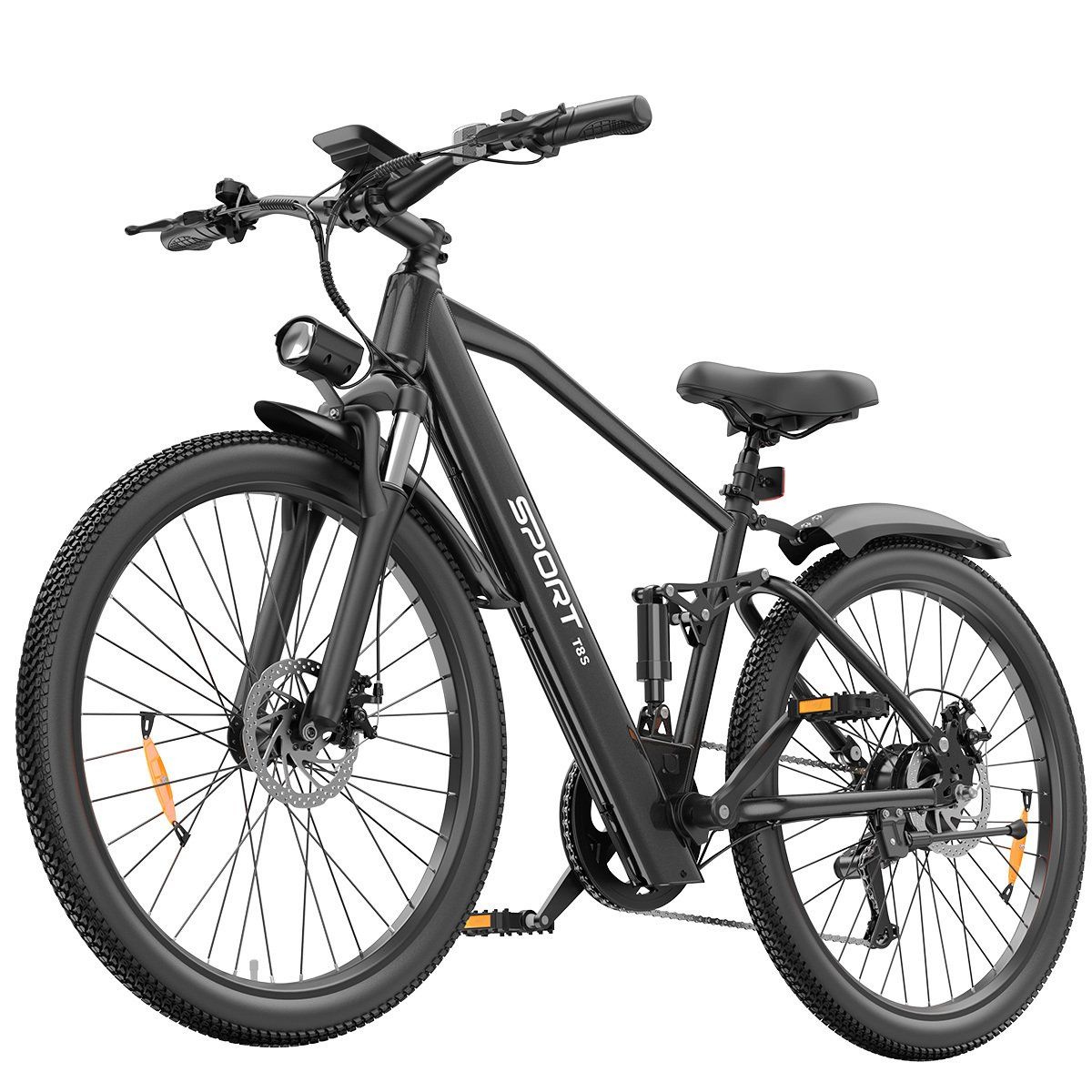 Toofly T8S Vélo électrique tout suspendu, pneus 26 pouces