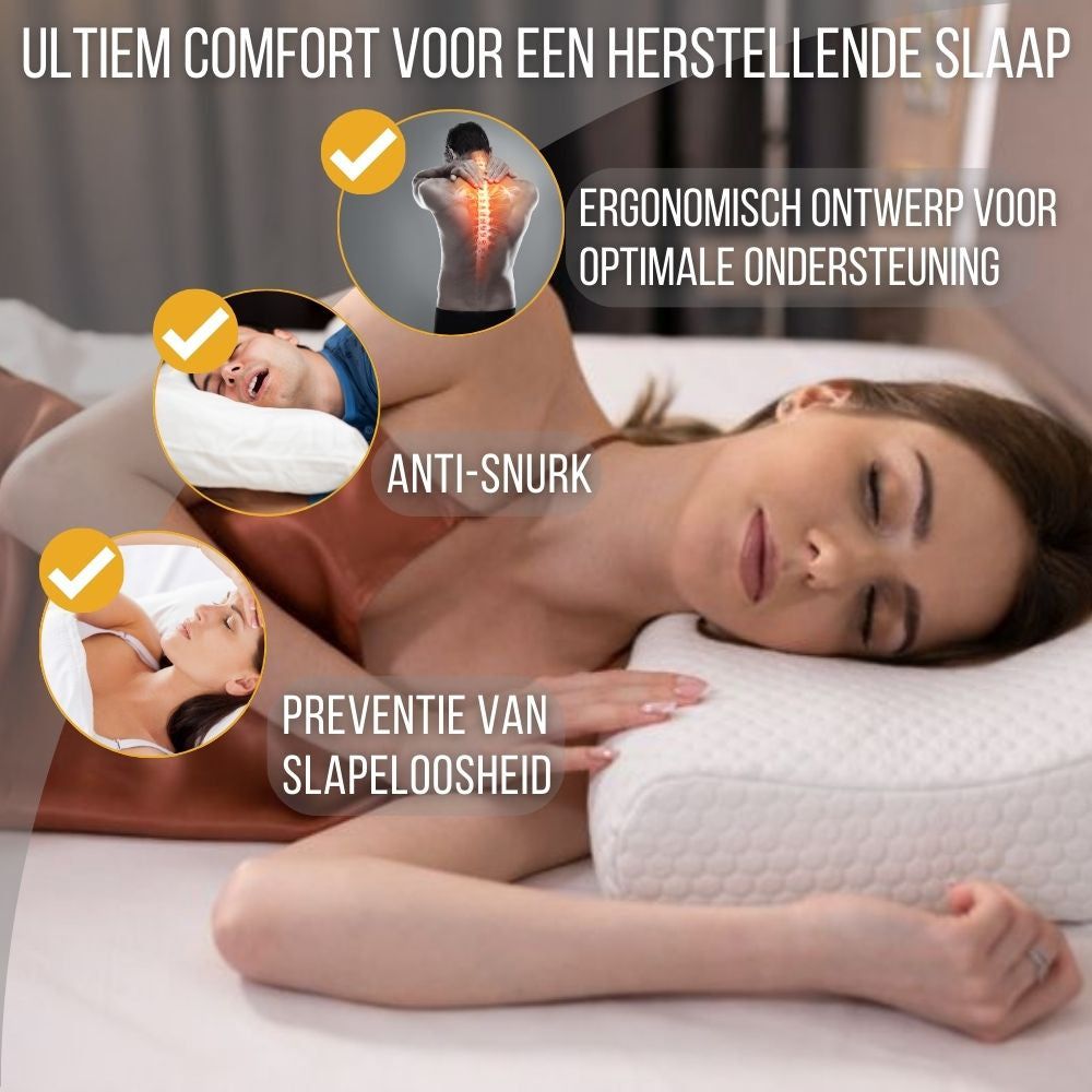 Ergonomisch kussen. Afmetingen: 60x35x10/12 cm. Oeko-Tex. Franse vlag. Wit.