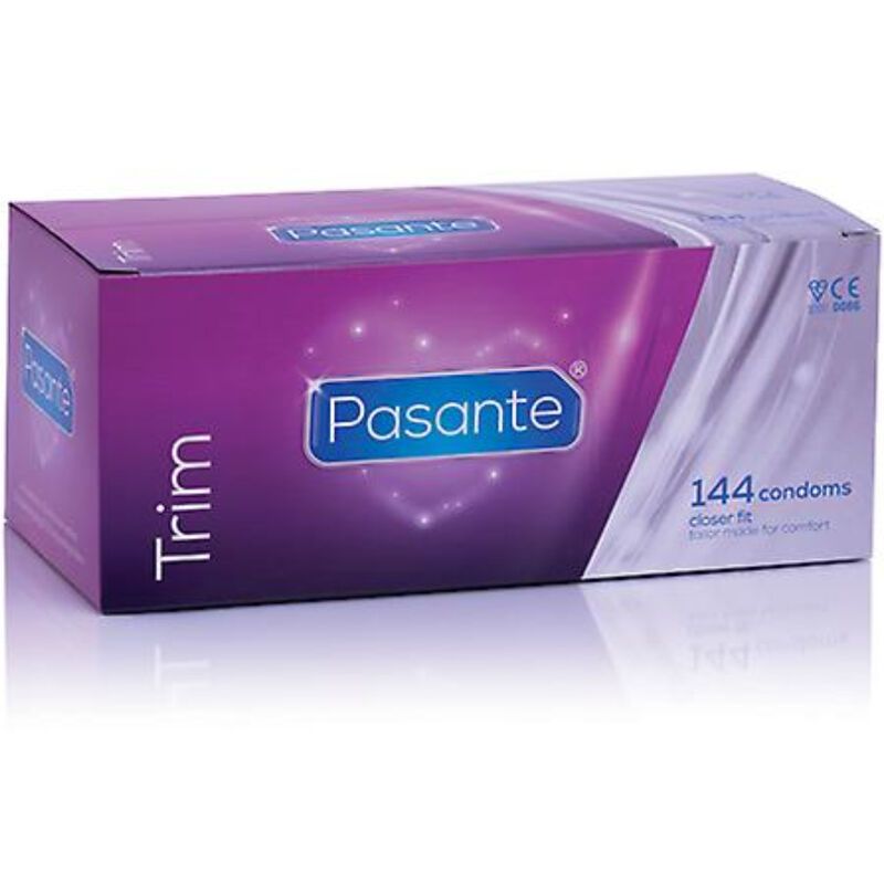Préservatif Pasante Trim emballé individuellement, violet.