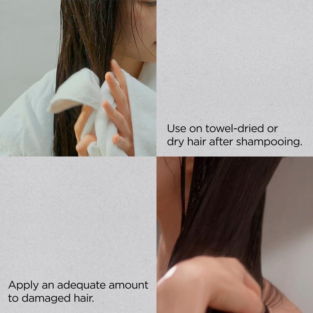 Gebruiksinstructies voor AYUNCHE Enrich Bonding Care Oil: handdoekdroog haar en aanbrengen.