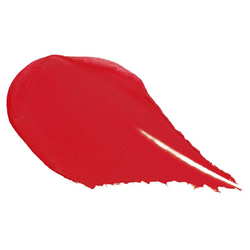 Rode lipstick swatch.