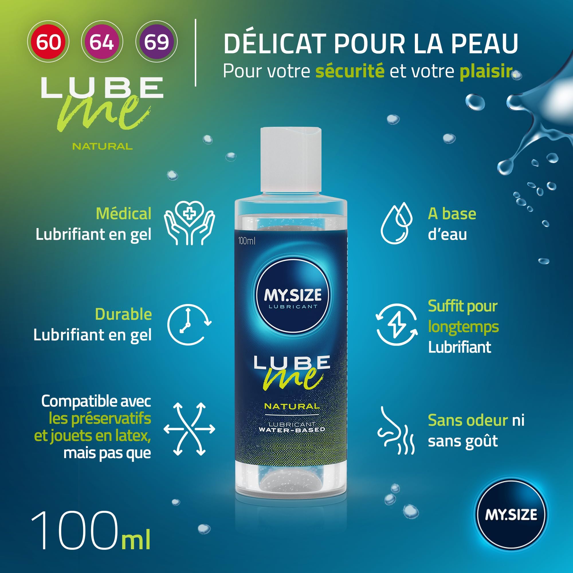 MY.SIZE Préservatifs + LUBE ME Natural Set