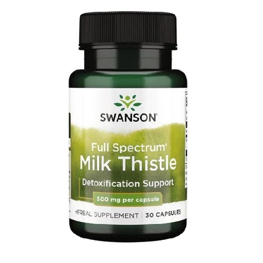 Swanson Mariadistel capsules, vol spectrum, 500 mg per capsule, 30 capsules.