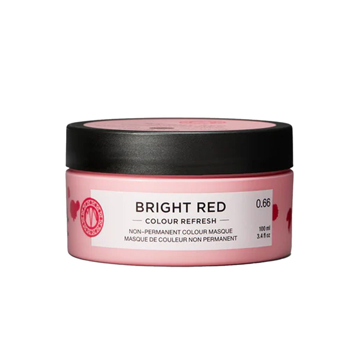 Potje van 100ml "BRIGHT RED COLOUR REFRESH". Niet-permanente kleurmasker.