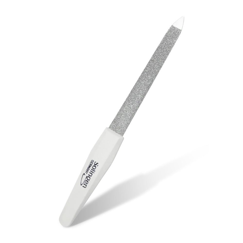 Lime saphir Solinger avec manche blanc et surface de limage argentée.