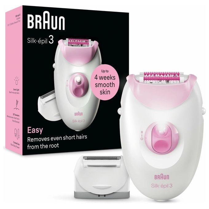 Braun Silk-épil 3 epilator en verpakking. Biedt tot 4 weken gladde huid.
