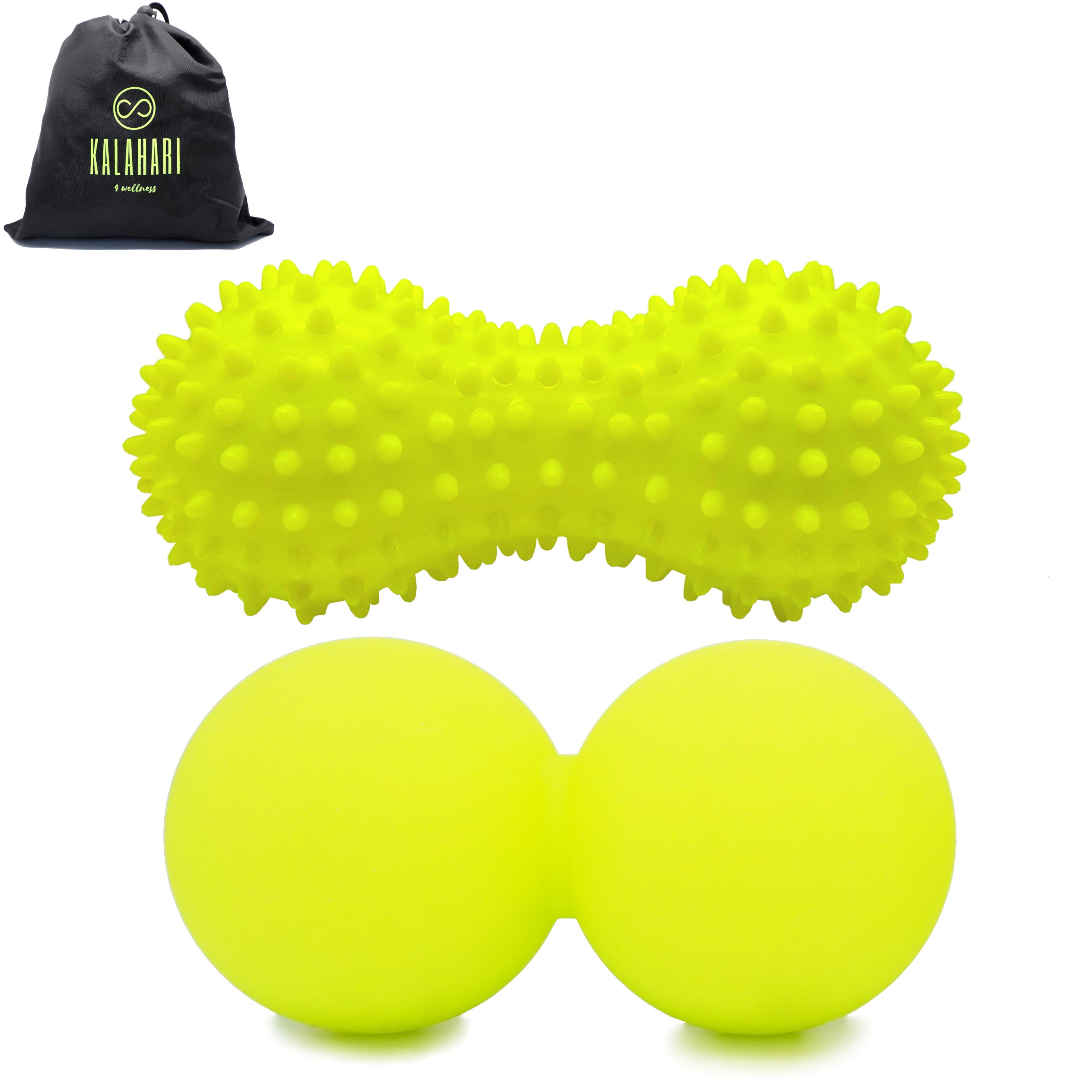 KALAHARI Balles de Massage, Boules à Picots Double et Double + eBook d’exercices, pour Automassage