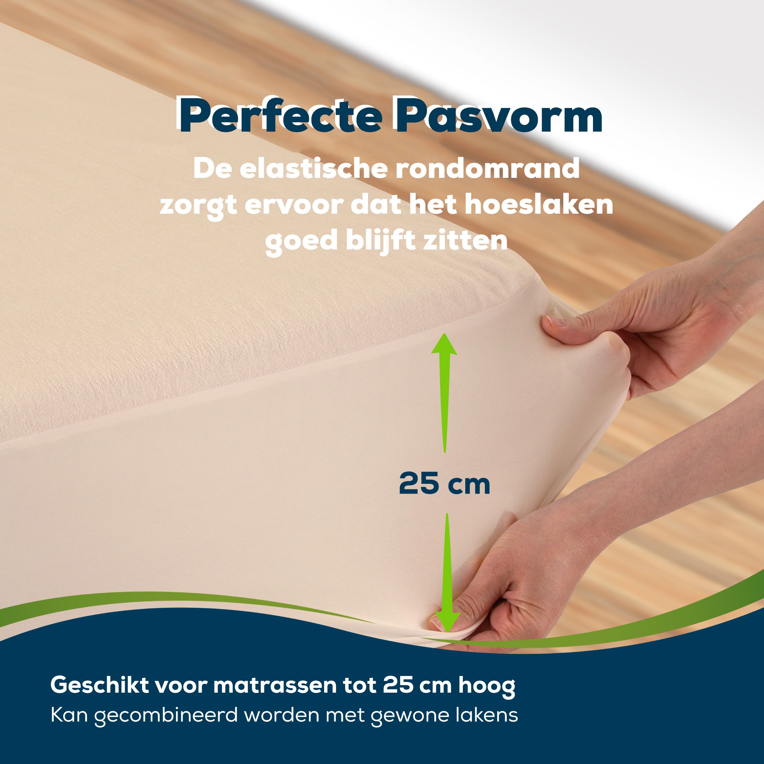 Sensalou hoeslaken 100 x 200 in beige