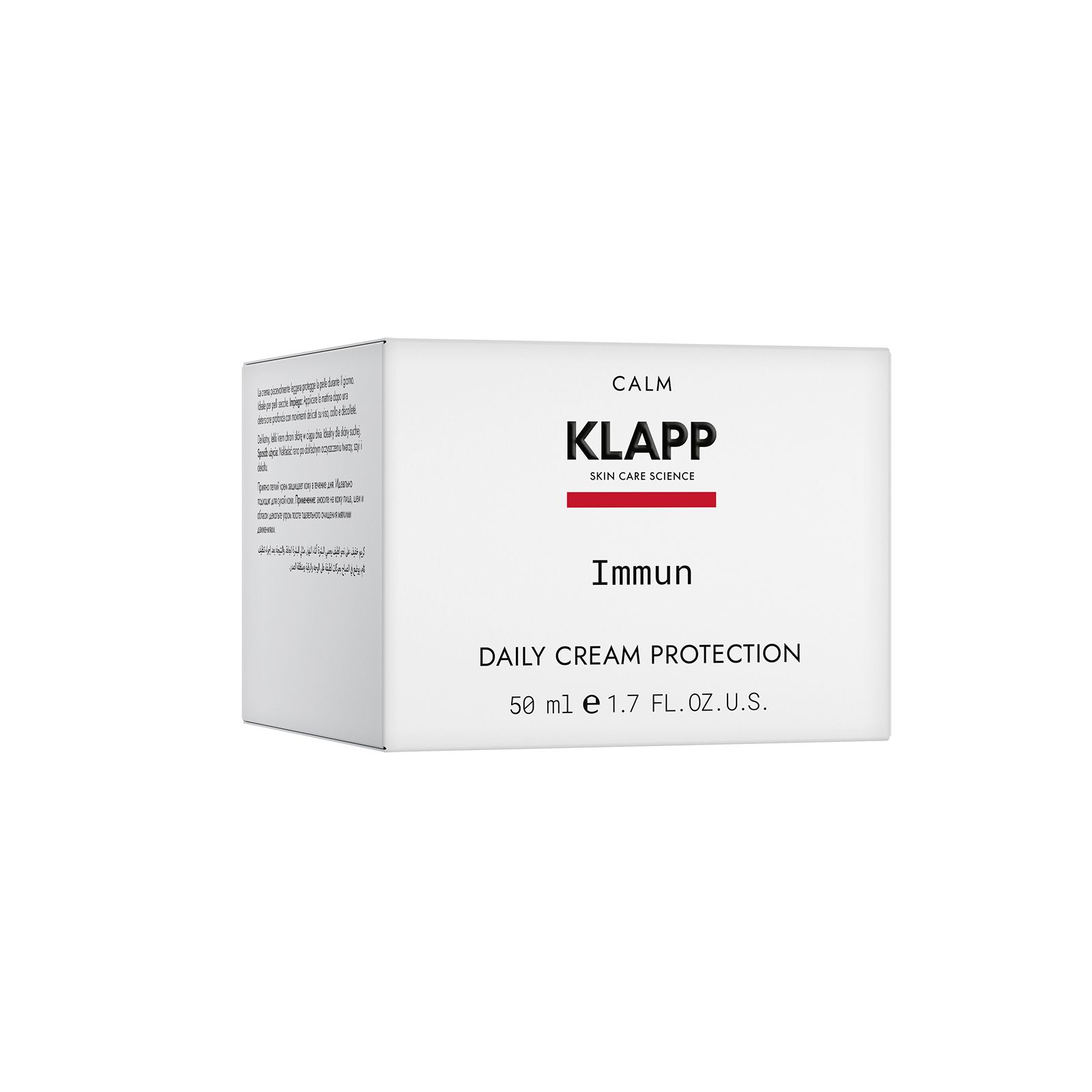 Witte doos met opschrift: Klapp Immun Daily Cream Protection, 50 ml.