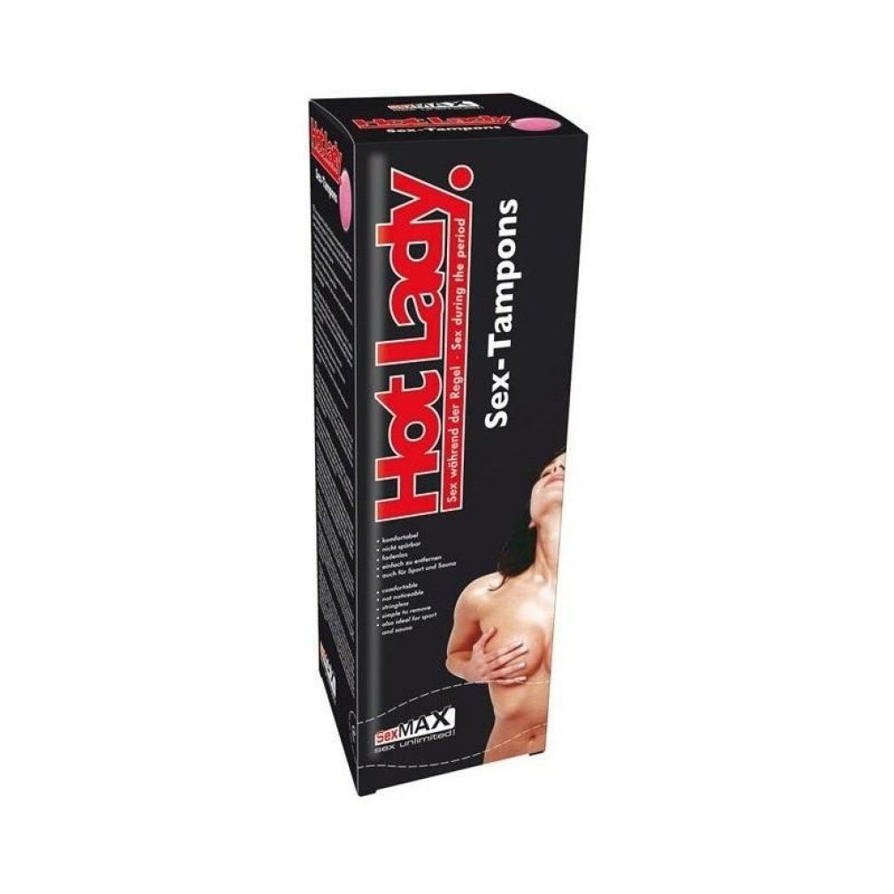 Emballage JOYDIVISION SexMAX Hot Lady Sex-Tampons, vue en perspective.