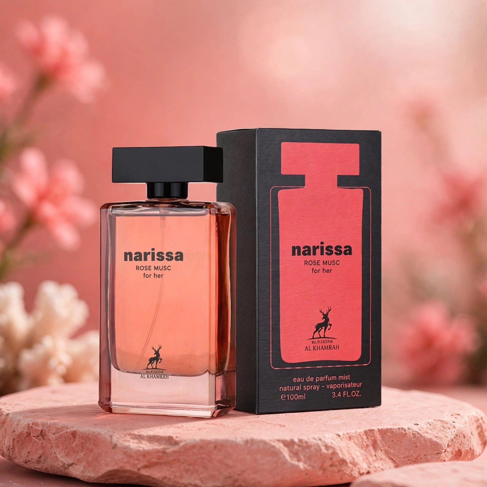 Flacon de parfum avec boîte, Narissa Rose Music for Her, 100ml.