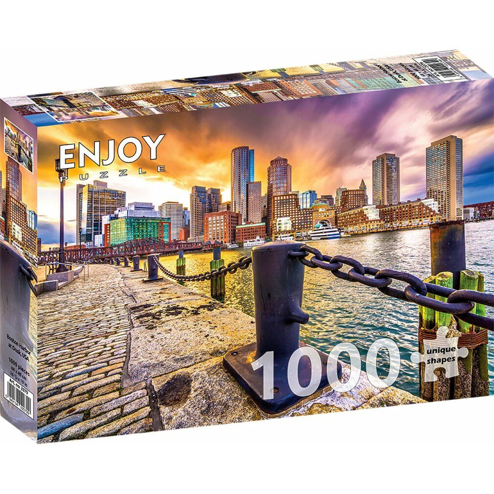 enjoy Puzzel Boston Harbor in de schemering, usa 1000 stuks