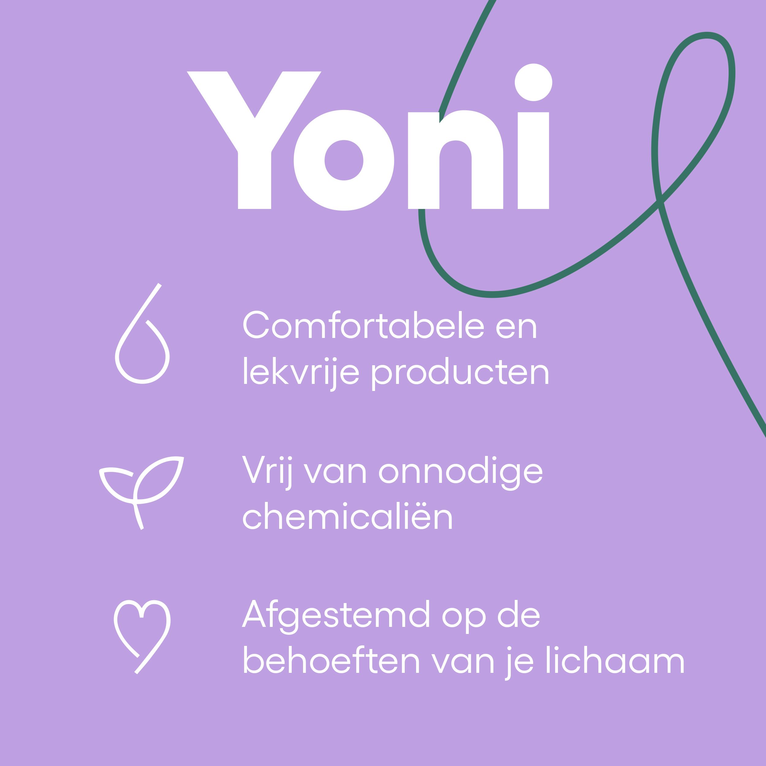 Yoni menstruatiecup, maat 2, van 100% medisch siliconen, in paarse verpakking.