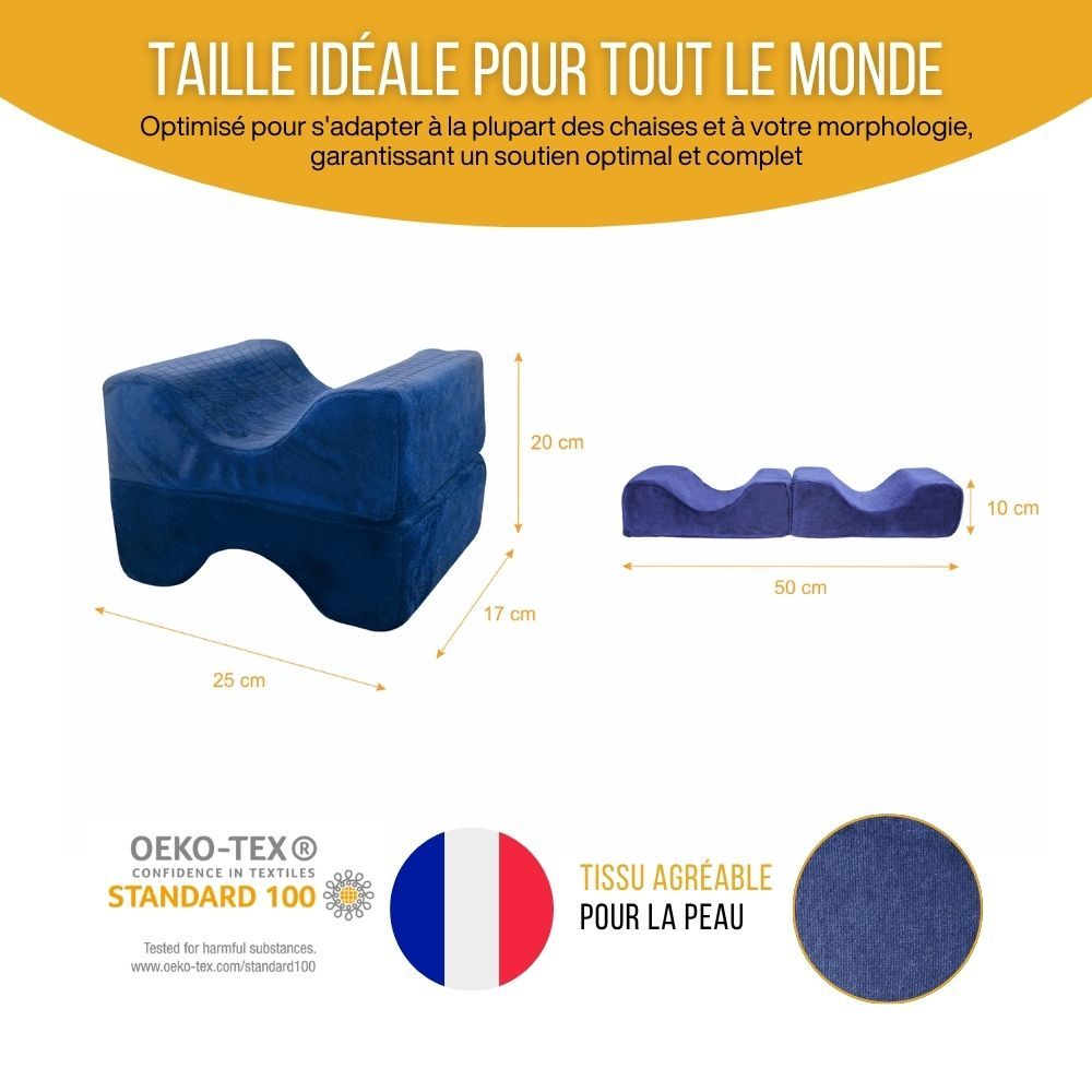 INPHYSIO Coussin séparateur de jambes avec housse blanche supplémentaire