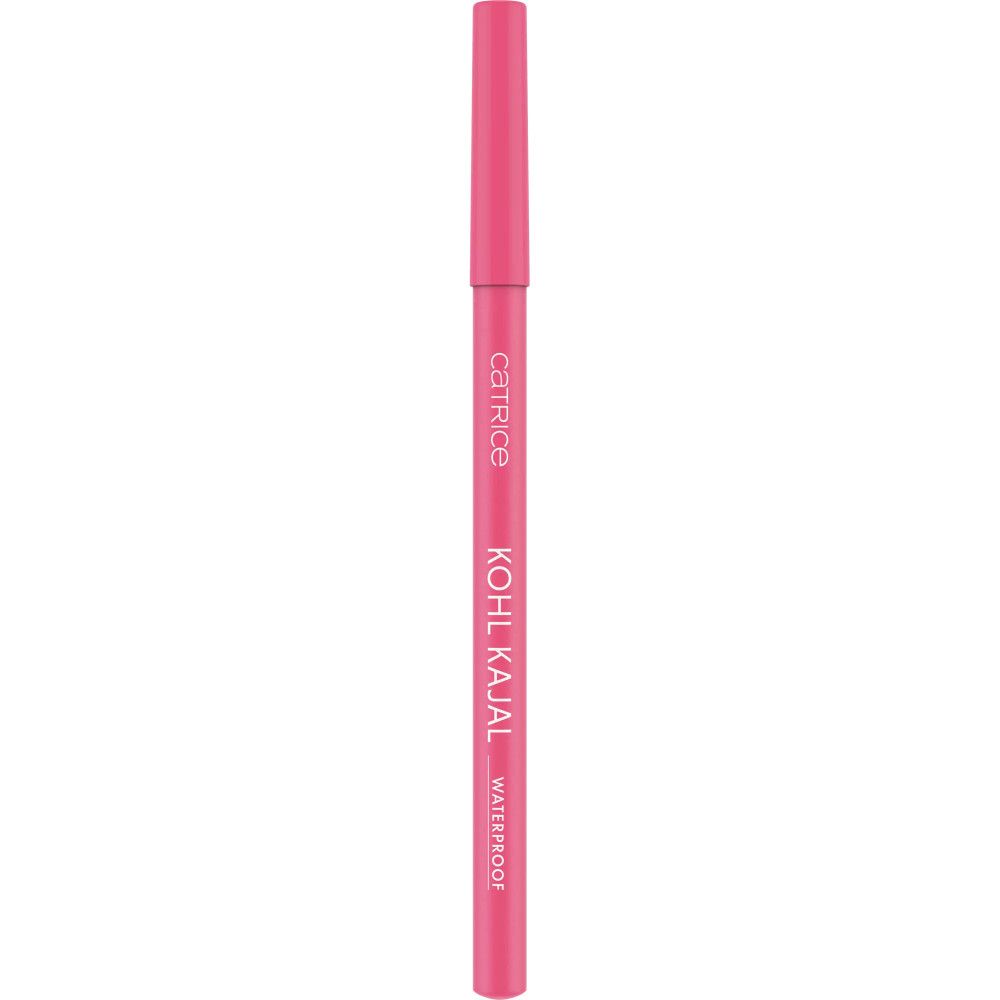 Crayon khôl rose Catrice. Inscription Kohl Kajal Waterproof. Marque Catrice visible sur le crayon.
