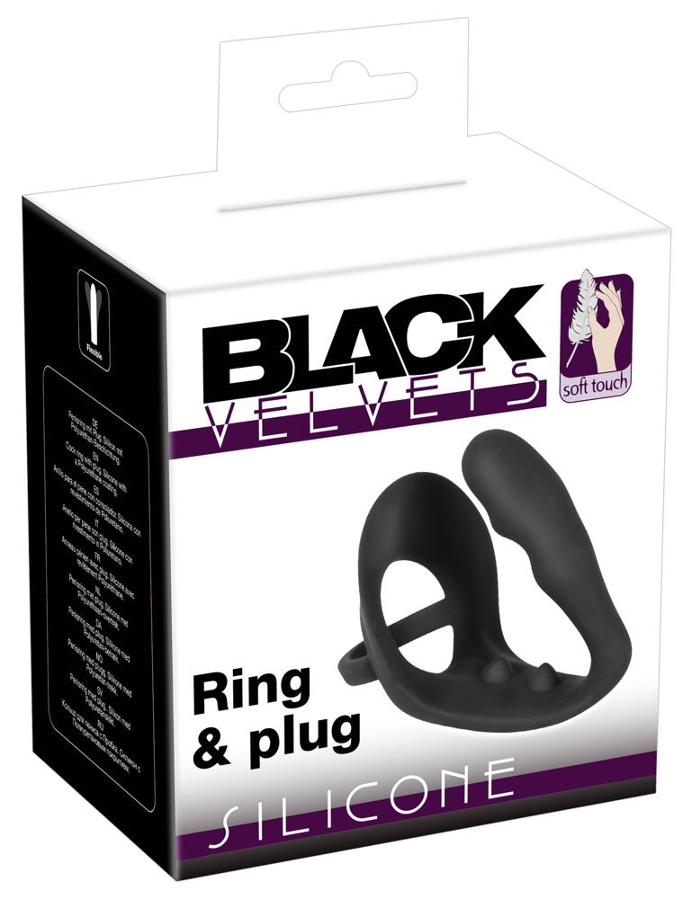 Emballage pour Black Velvets Ring & Plug en silicone.