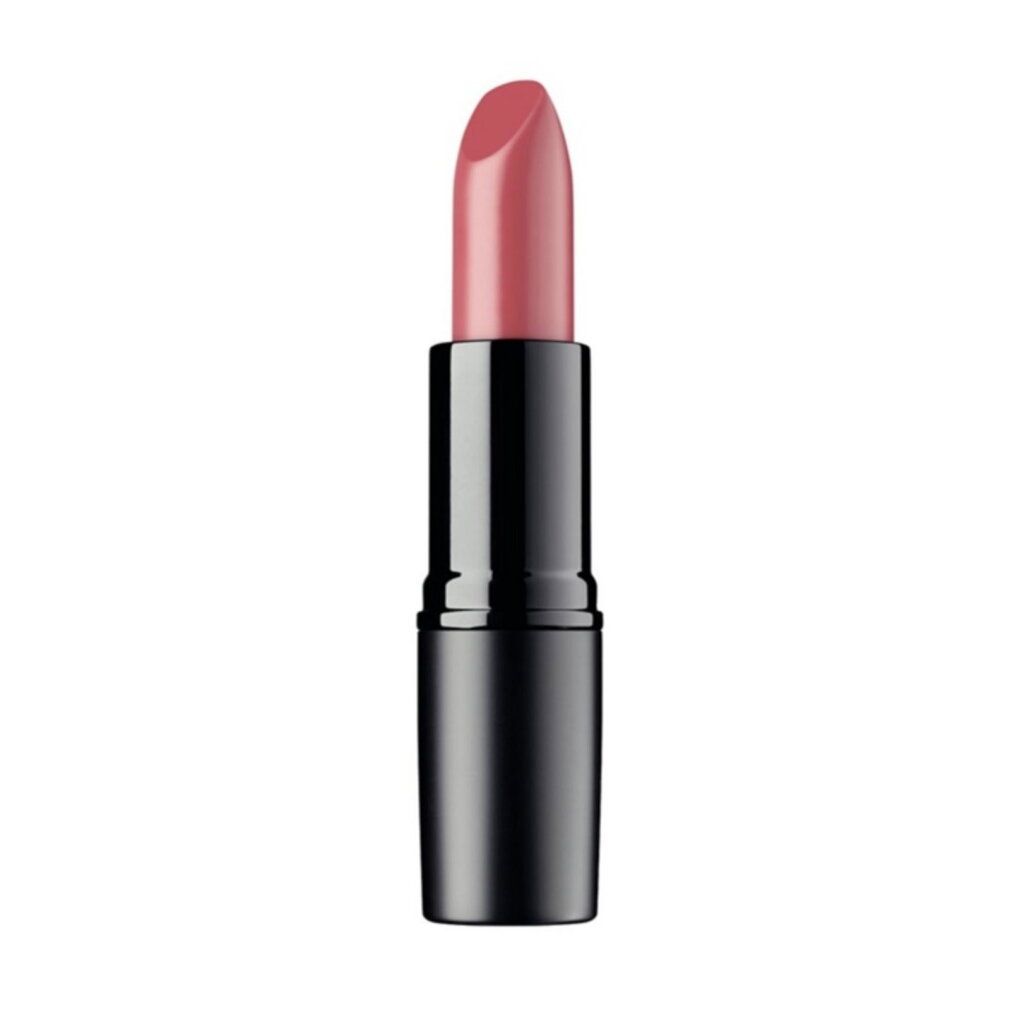 Een roze lippenstift in een zwarte huls.