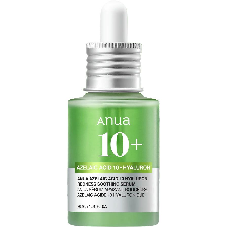 Flacon de sérum Anua Azelaic Acid 10 Hyaluron avec pipette.