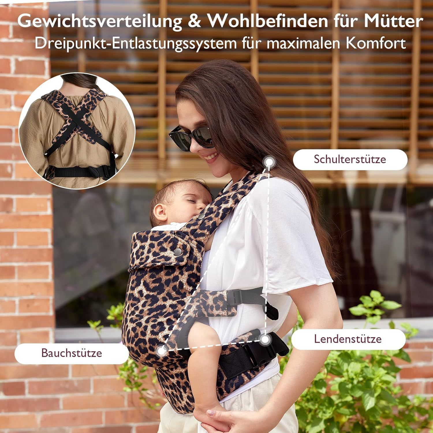 Momcozy Baby Draagzak – Licht & Ademend Luipaard