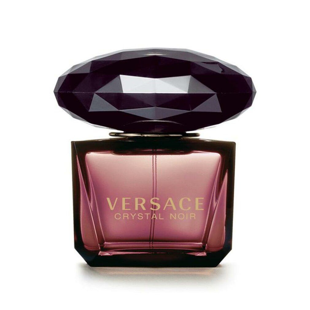 Flacon Versace Crystal Noir Eau de Toilette avec bouchon cristal foncé.