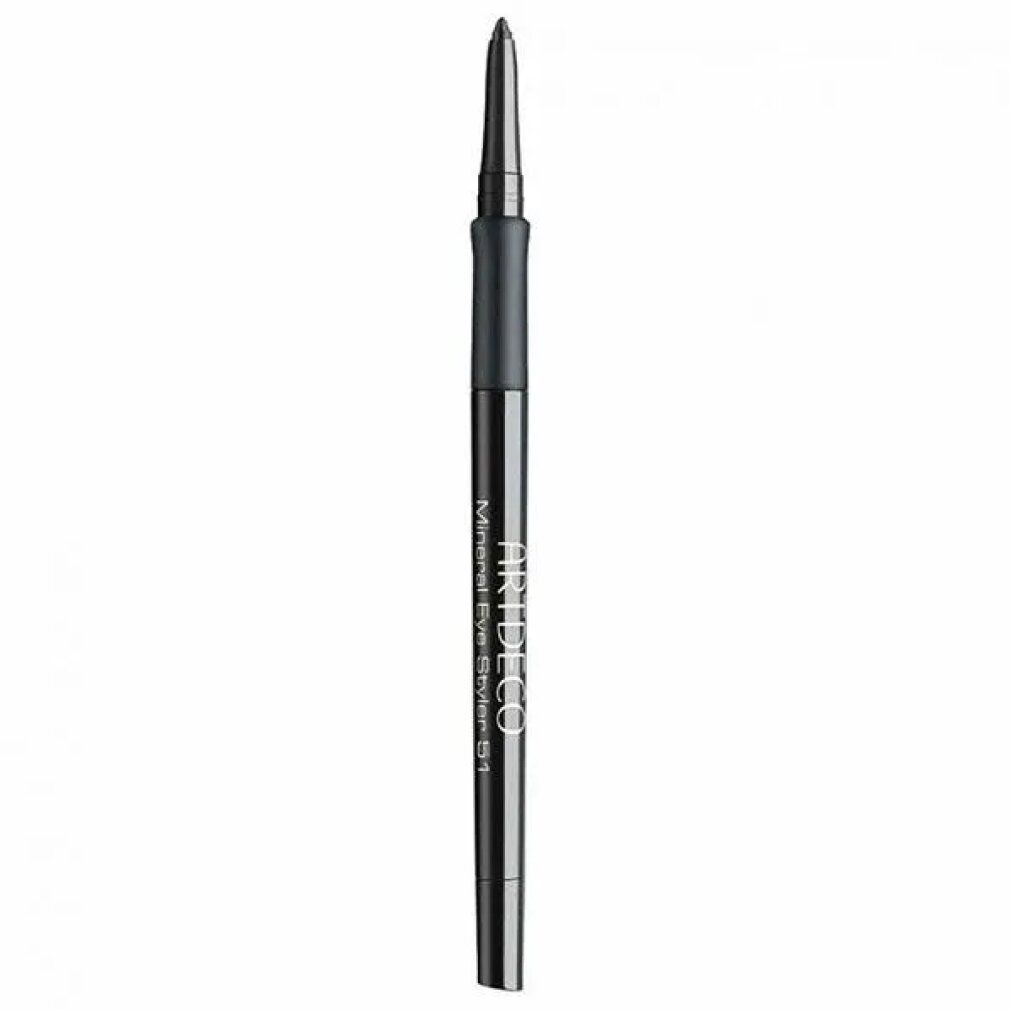Artdeco Mineral Eye Styler. Crayon noir avec manche noir. Pointe sortie. Nom du produit et marque sur le crayon.
