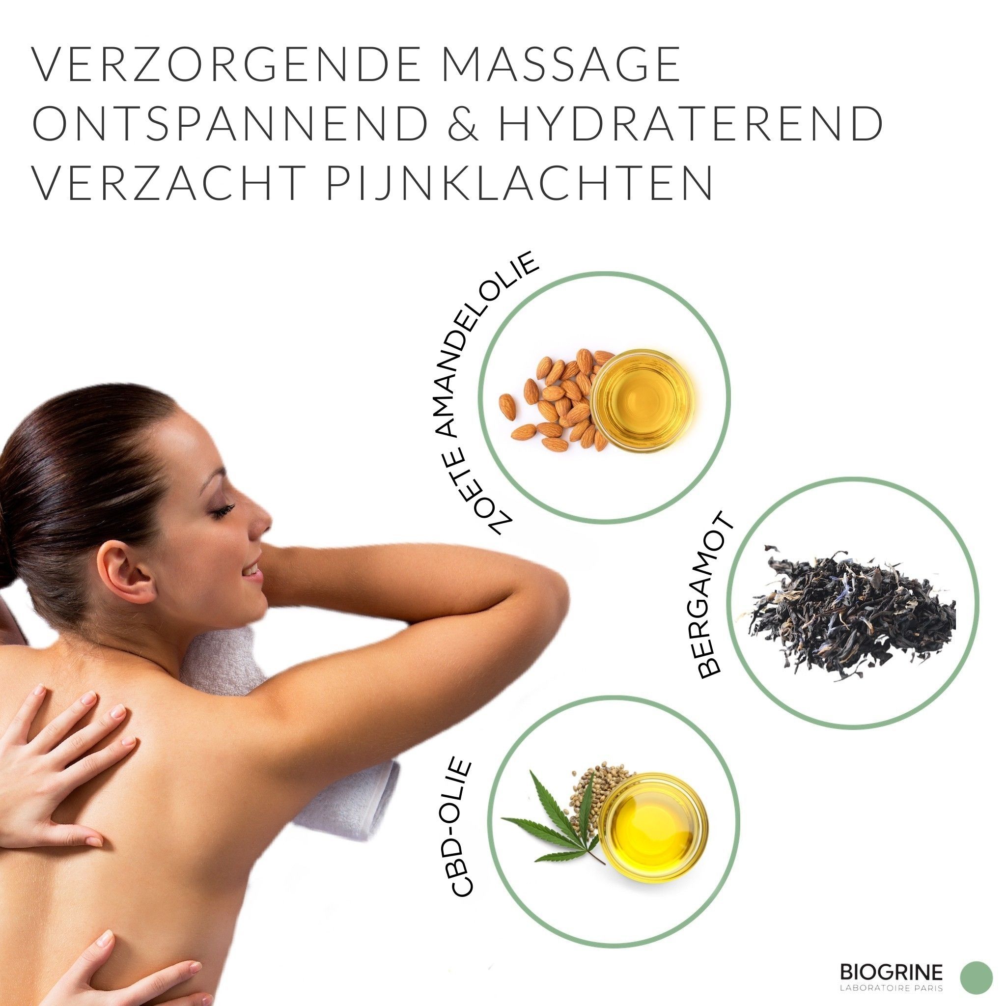 BIOGRINE "RECOVER" CBD-massageolie met bergamot