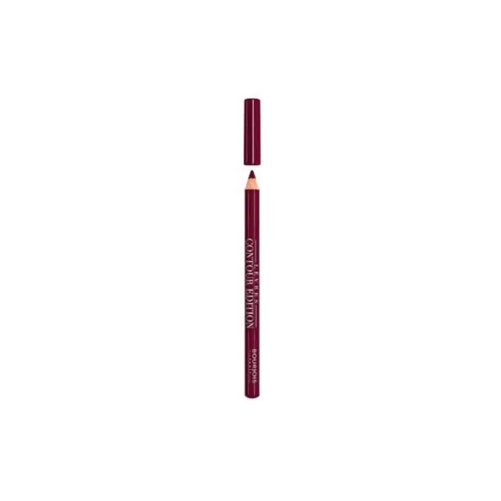 Crayon contour des lèvres, rouge foncé. Inscription "Lèvres Contour Edition" et "Bourjois".