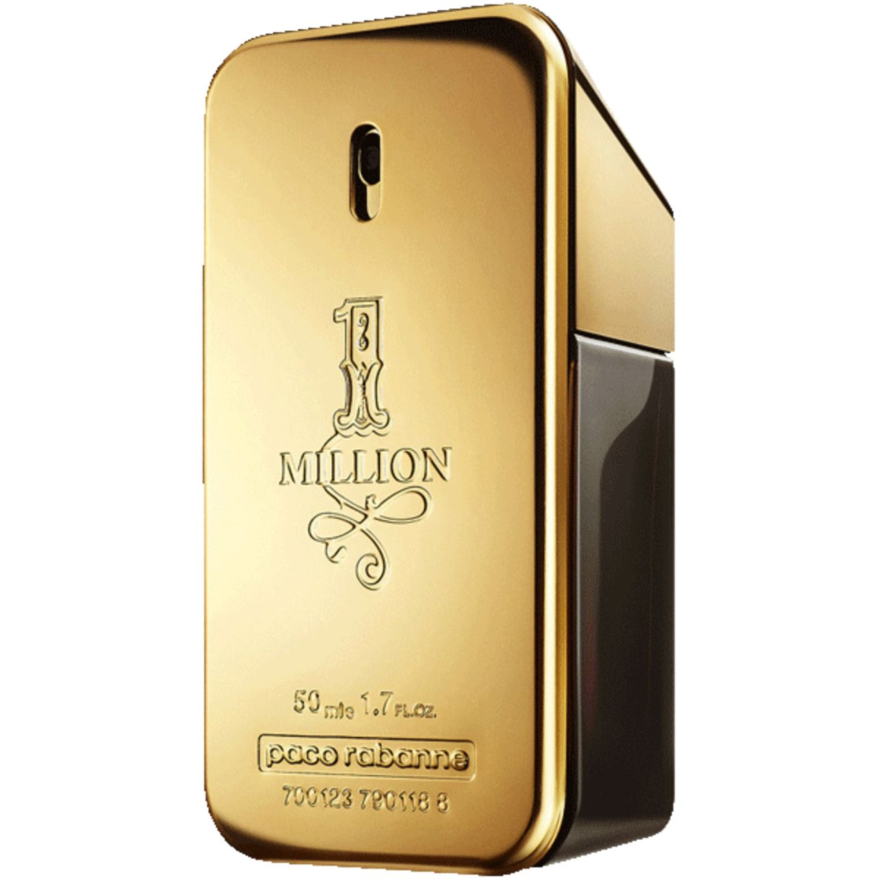 Flacon doré. Inscription: 1 Million, Paco Rabanne. 50ml.
