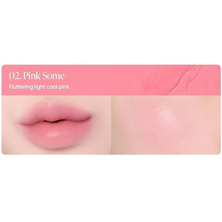 Deux zones de peau : lèvres d'un rose doux, joue avec une légère teinte rose.