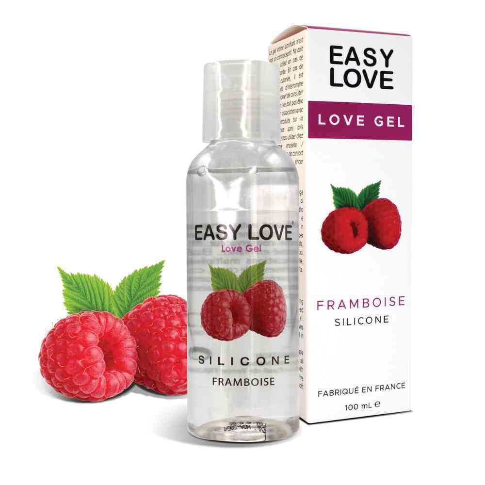 Easy Love Love Gel, fruitige massageolie met frambozengeur. Op siliconenbasis.