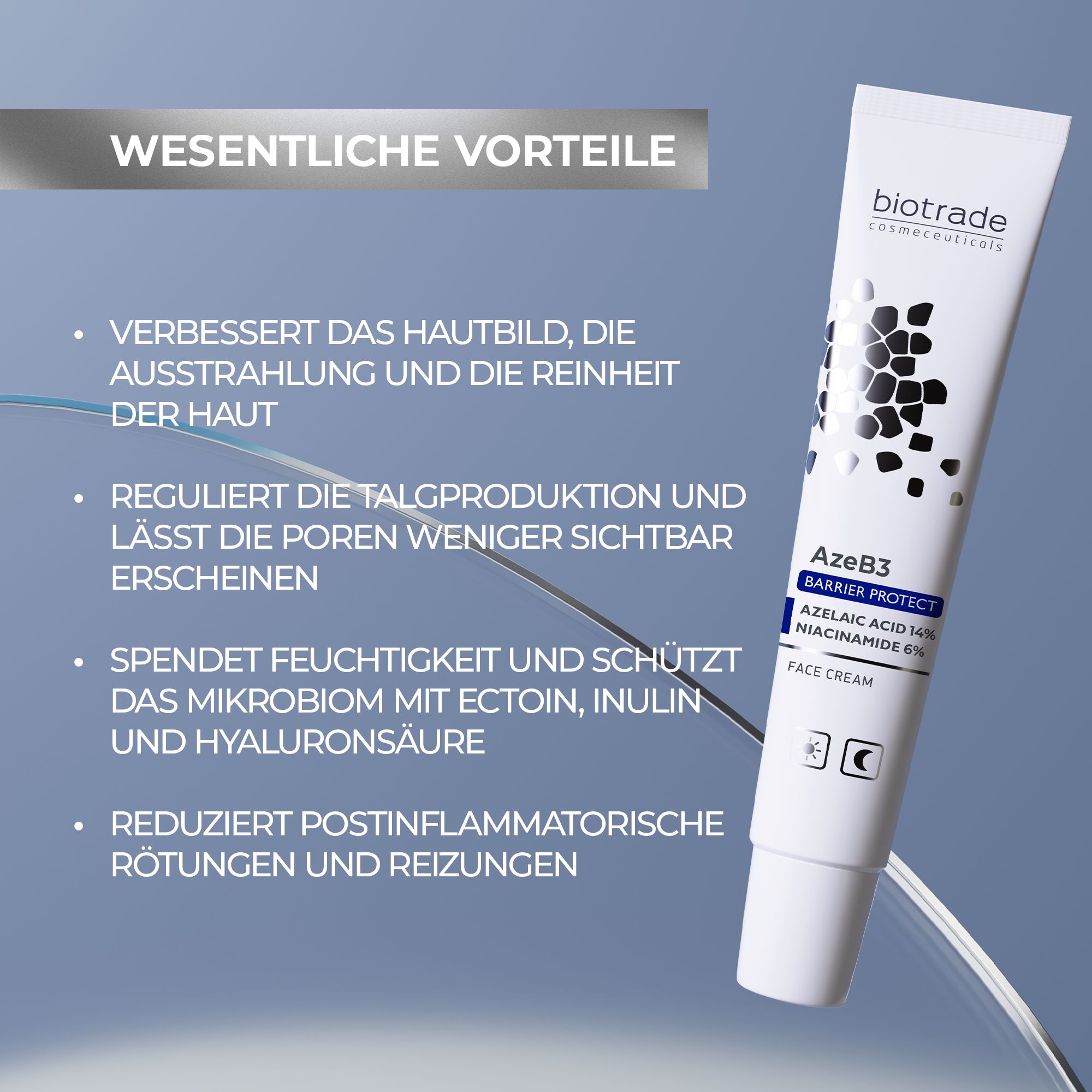 Biotrade AzeB3 Barrier Protect Intensieve verzorgingscrème met azelaïnezuur 14% en niacinamide 6%