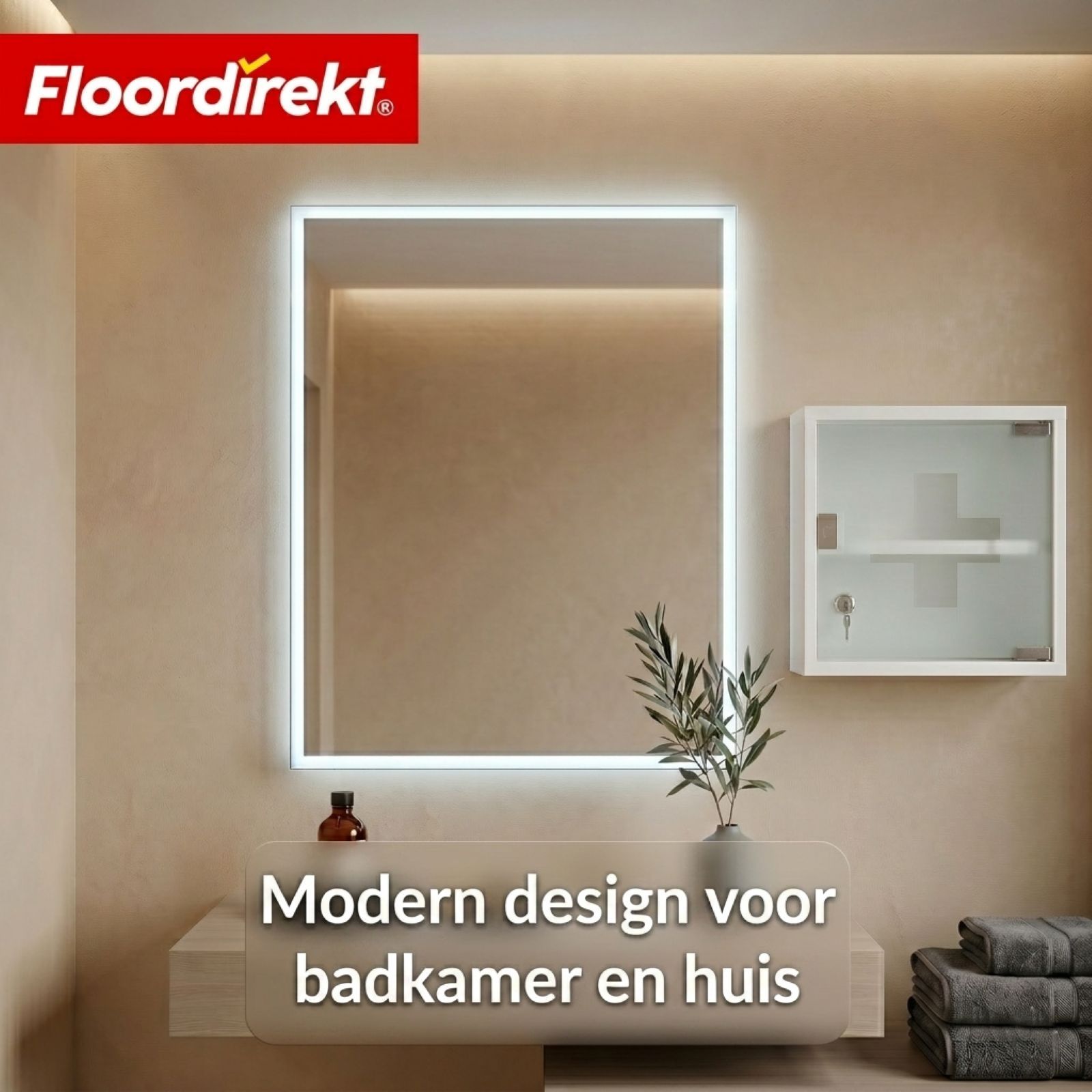 KARAT Medicijnkast Allen - Afsluitbare medicijnkast glazen deur wit 30 x 30 cm 2 vakken