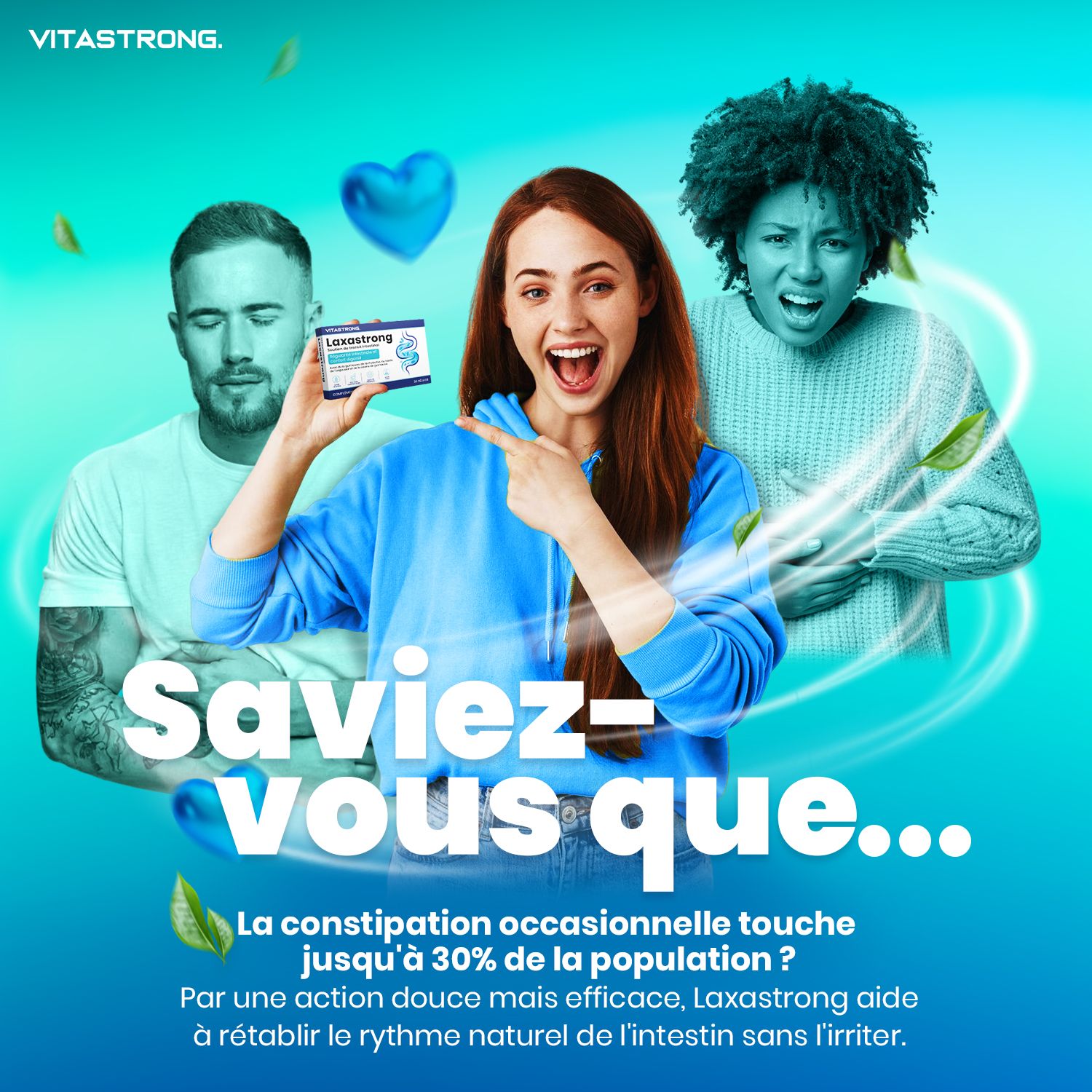 Vitastrong Laxastrong. Gebruiksaanwijzing: 1-2 capsules per dag, met water, bij voorkeur 's avonds. Aanbevolen gebruik: 7-10 dagen.