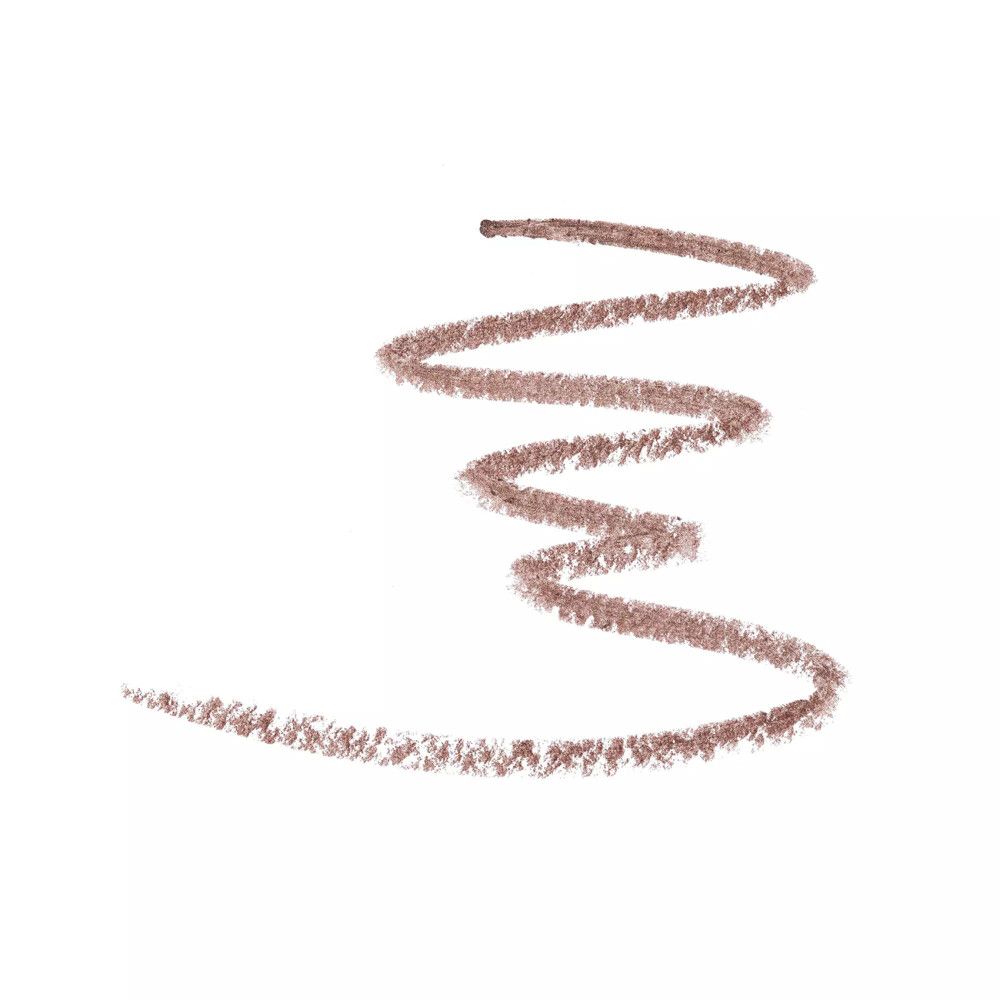 Trait de fard à paupières marron sur fond blanc. Forme ondulée.