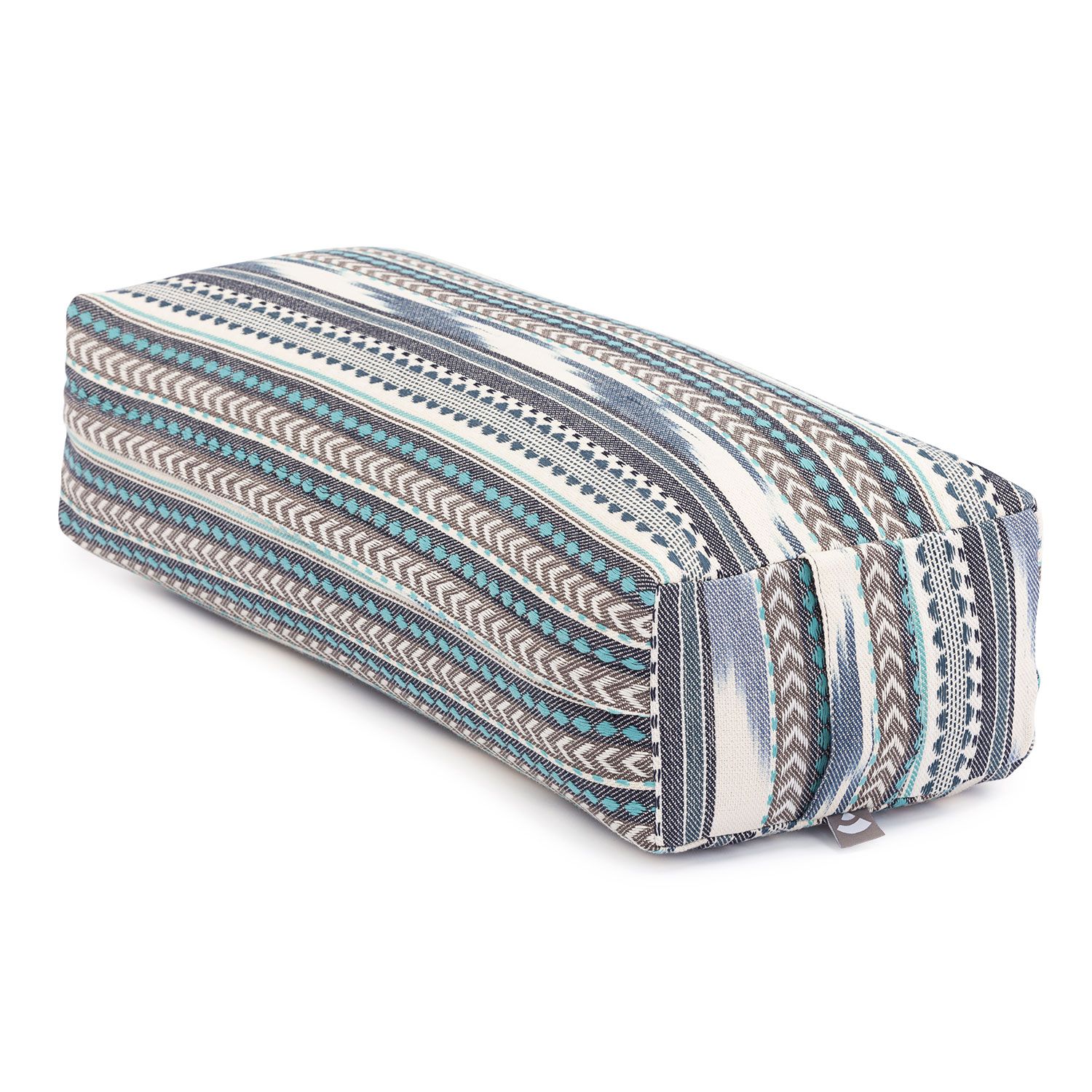 bodhi ETHNO Collectie: Salamba (rechthoekig) yoga bolster, zwart-wit-blauw